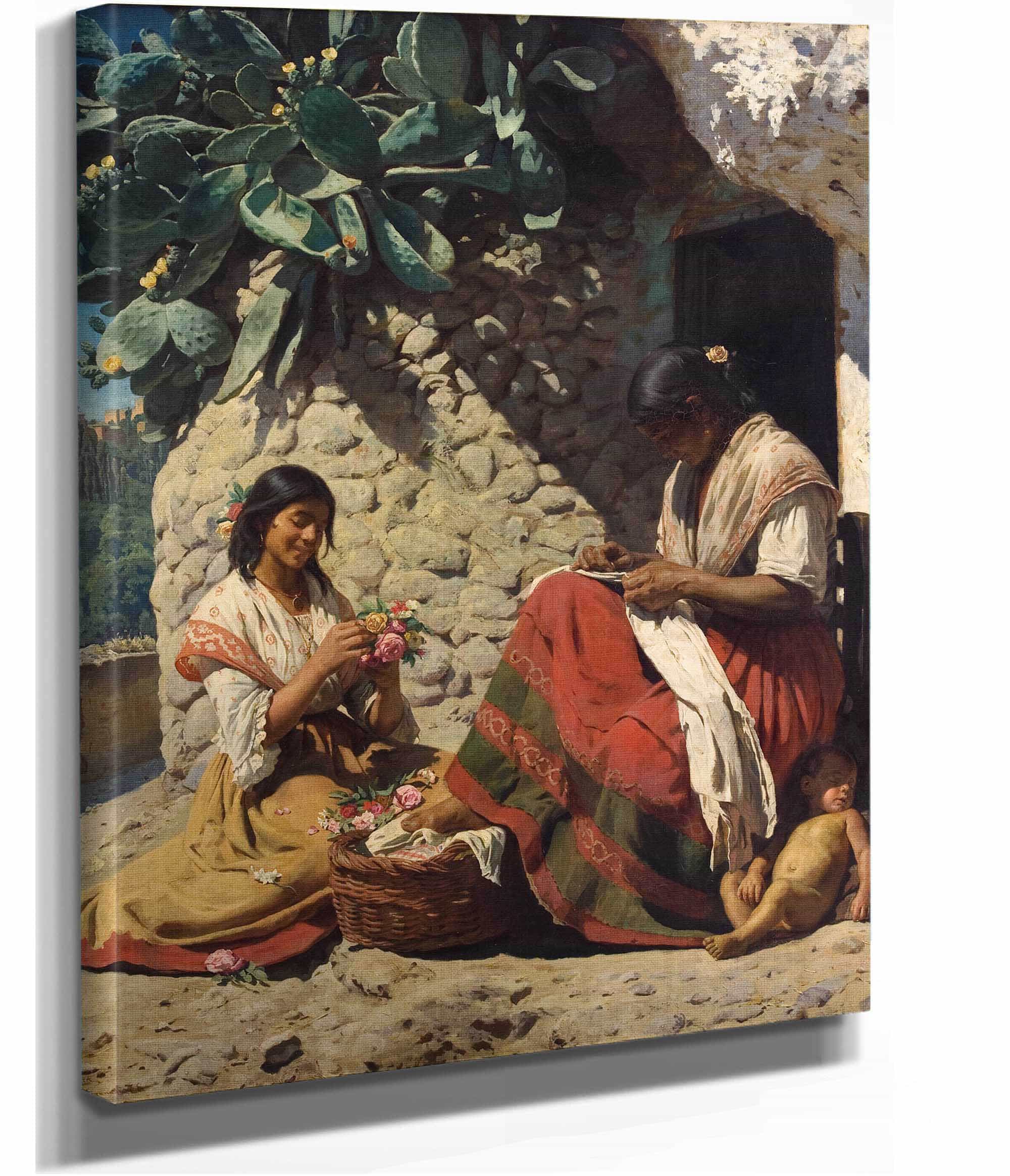 Two Gipsy Women Outside Their Cottage Spain by Peder Severin Kroyer - Image 2
