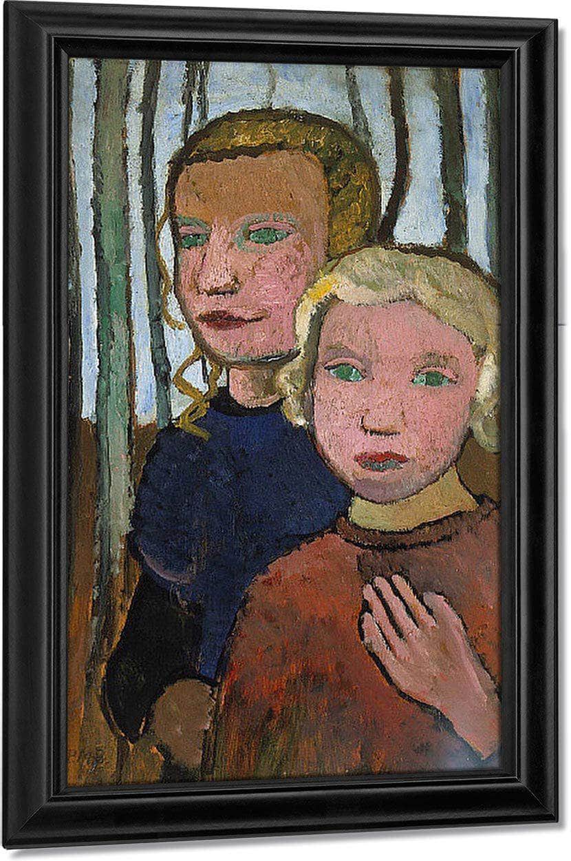 Two Girls In Front Of Birch Trees By Paula Modersohn Becker