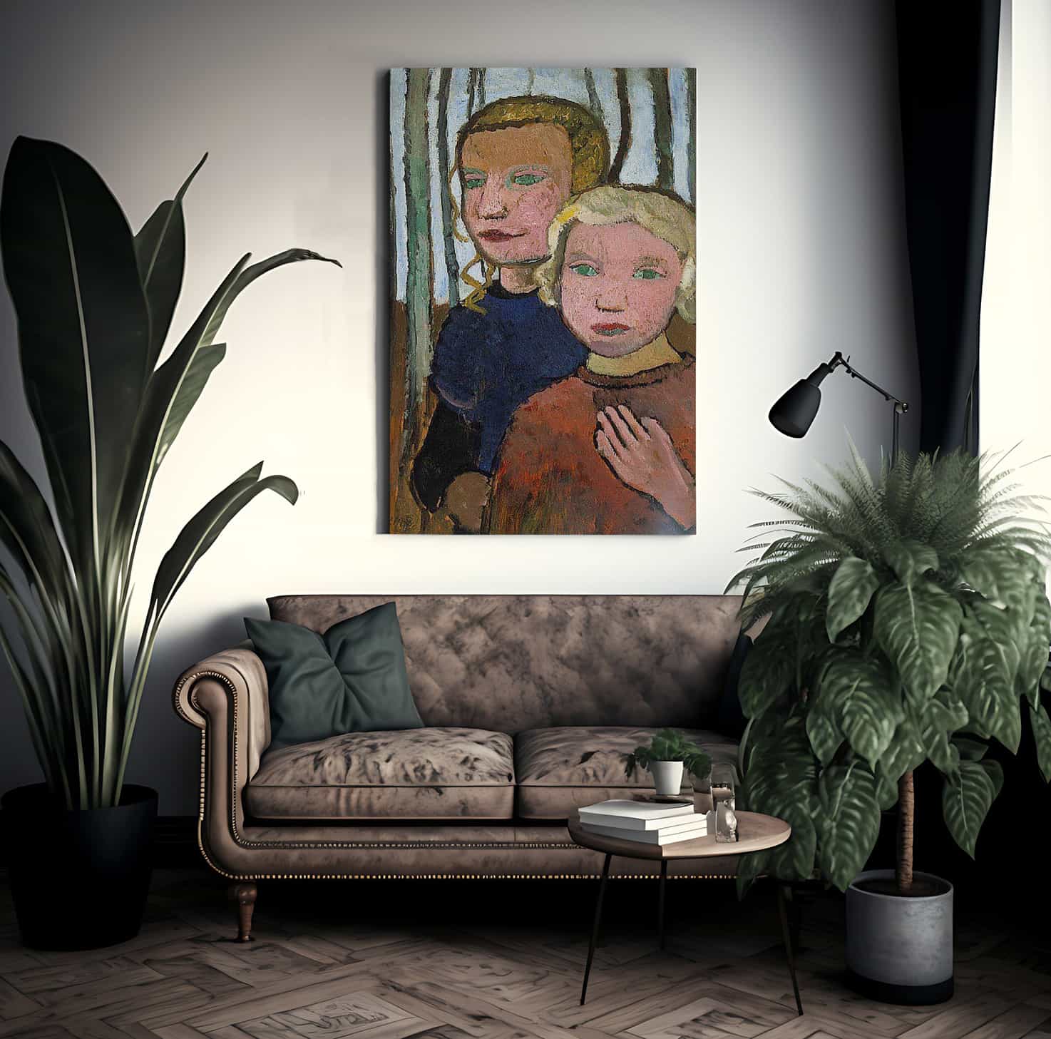 Two Girls In Front Of Birch Trees By Paula Modersohn Becker - Image 2