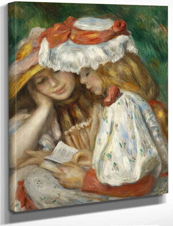 Two Girls Reading By Pierre Auguste Renoir