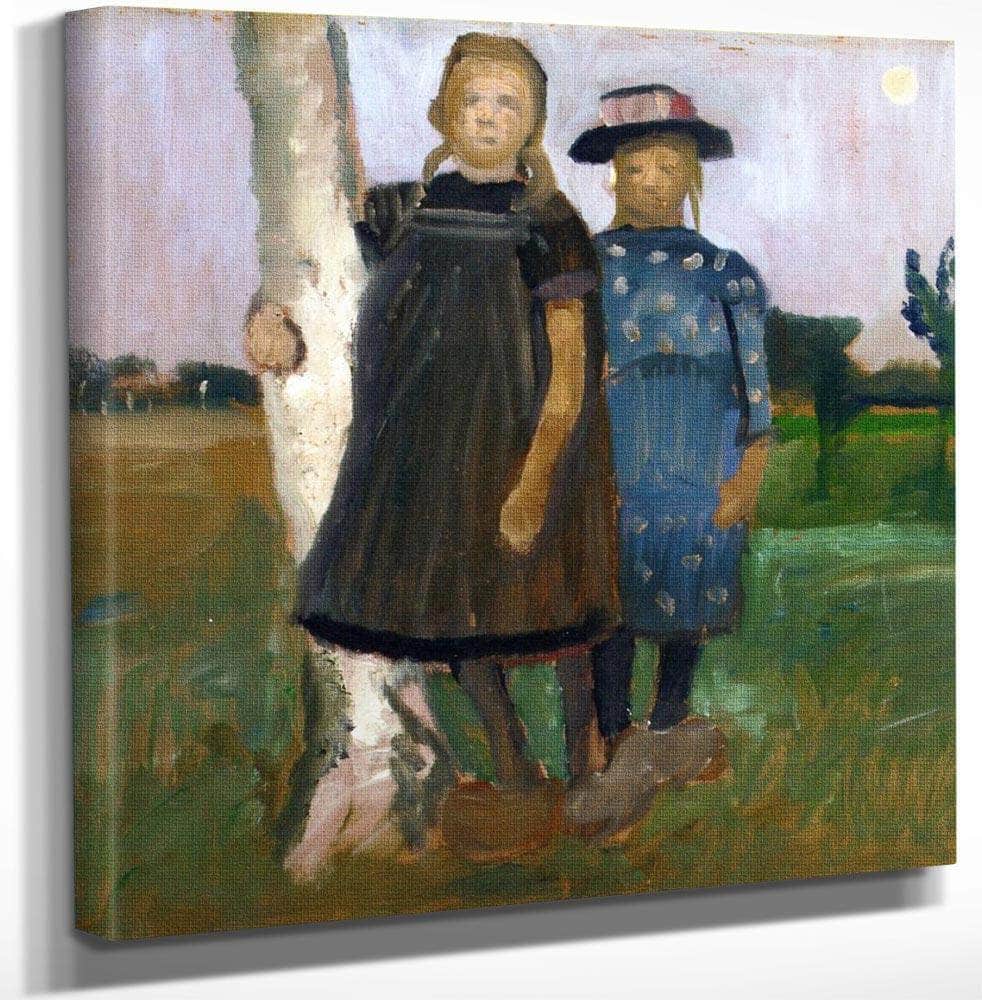 Two Girls With A Birch Tree Trunk By Paula Modersohn Becker - Image 3