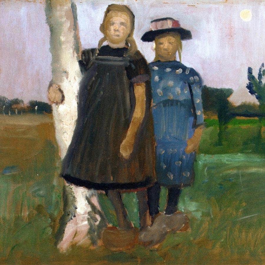 Two Girls With A Birch Tree Trunk By Paula Modersohn Becker - Image 5
