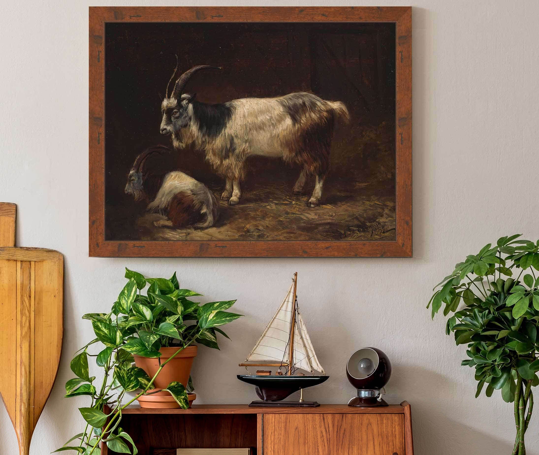 Two Goats by Adolph Tidemand - Image 3