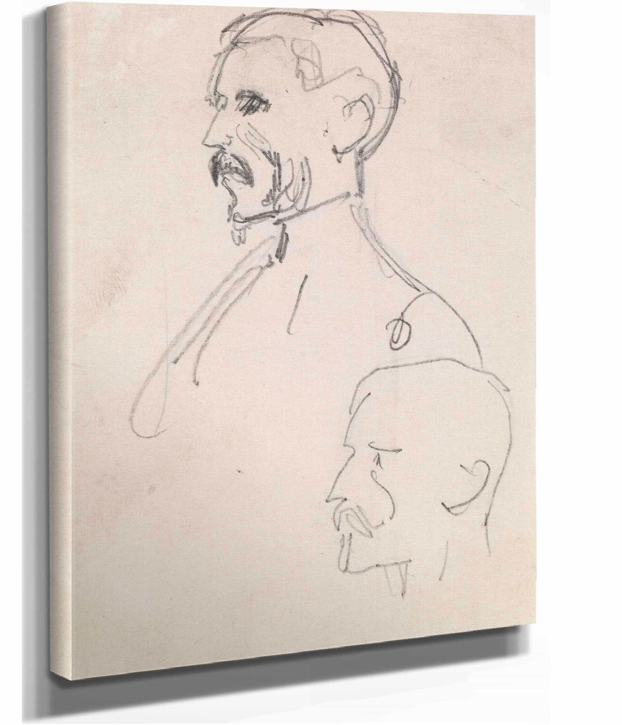 Two Head Studies In Profile by Sir John Everett Millais - Image 2