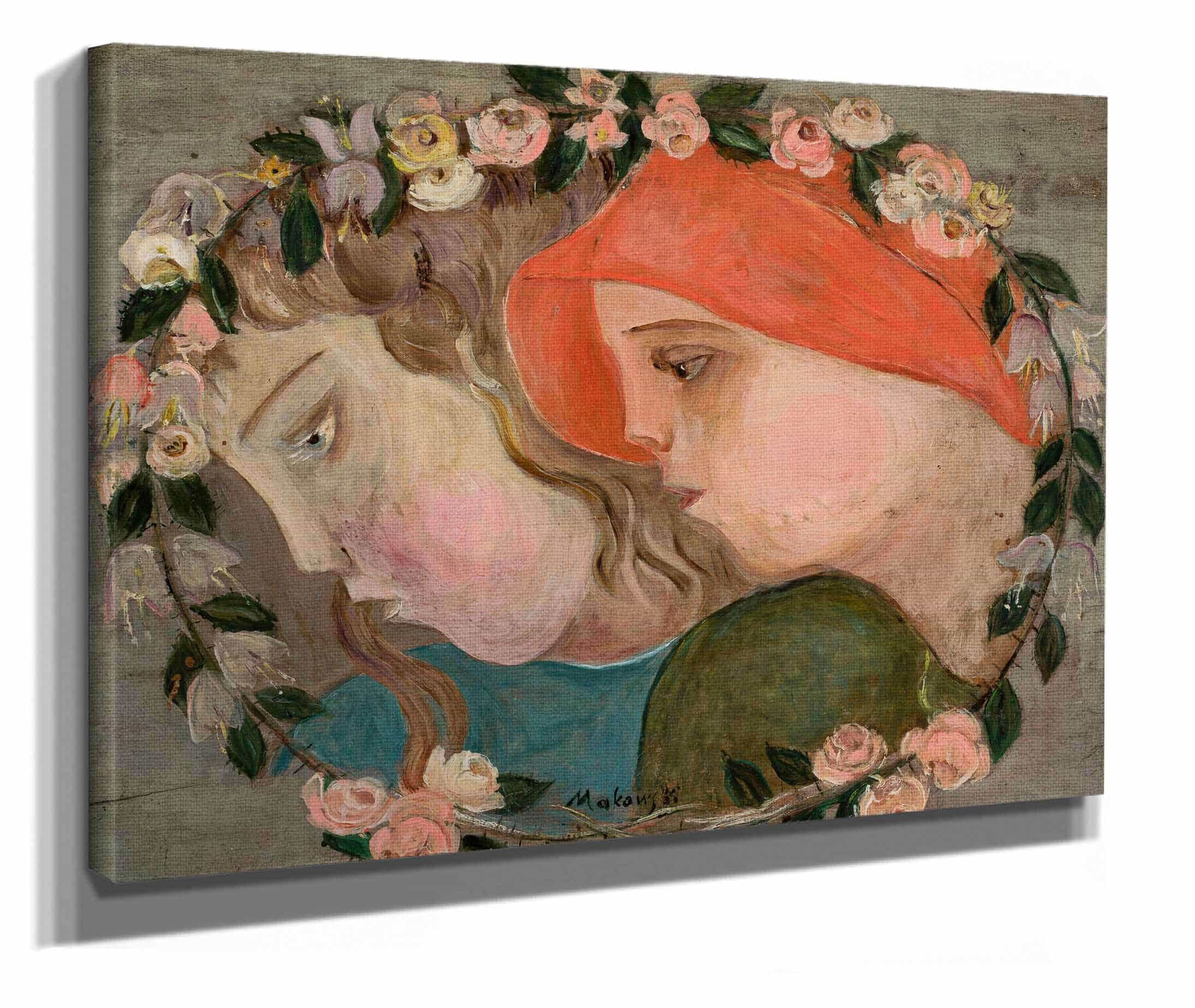 Two Heads Of Little Girls In A Garland Of Flowers by Tadeusz Makowski - Image 2
