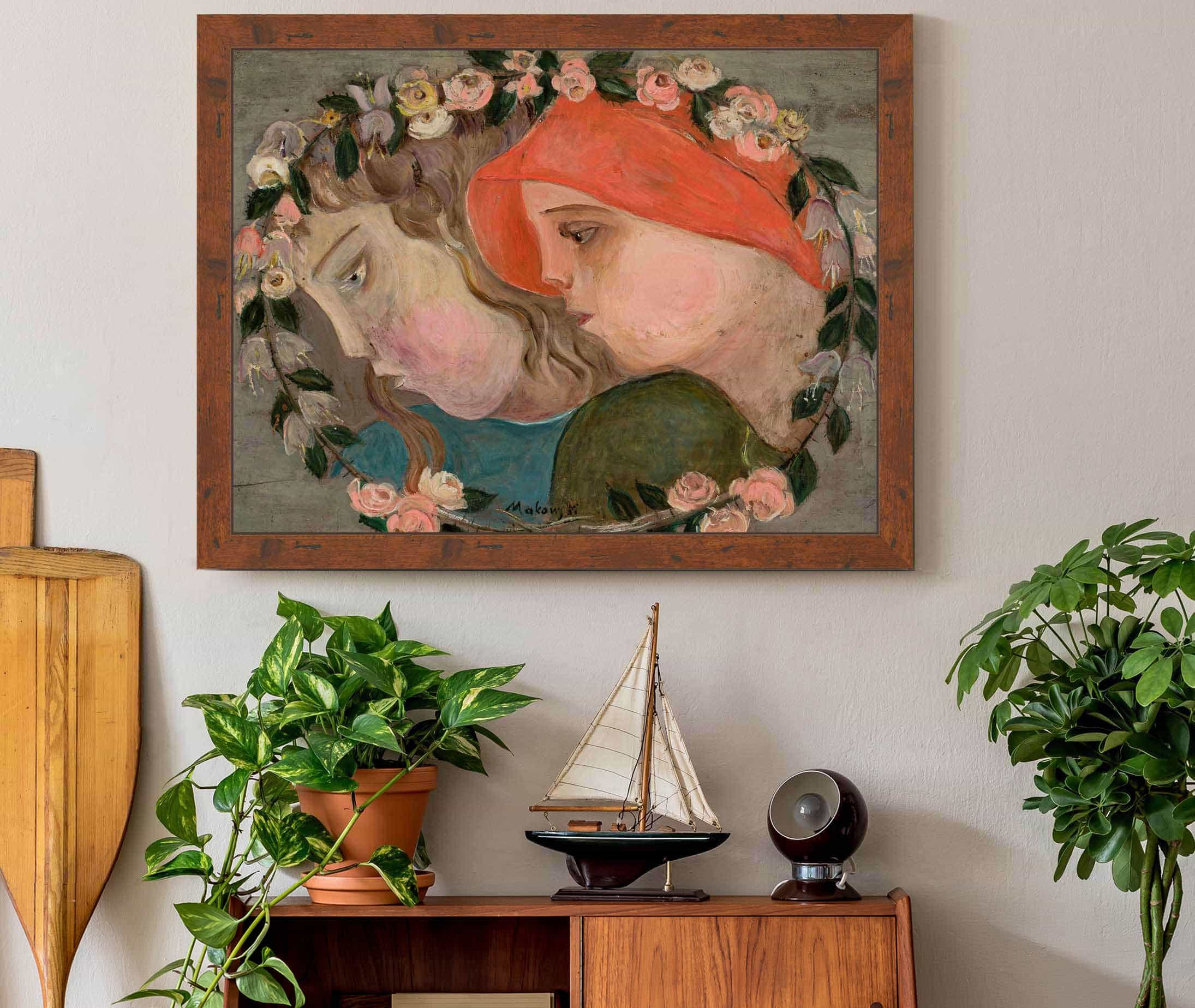 Two Heads Of Little Girls In A Garland Of Flowers by Tadeusz Makowski - Image 3
