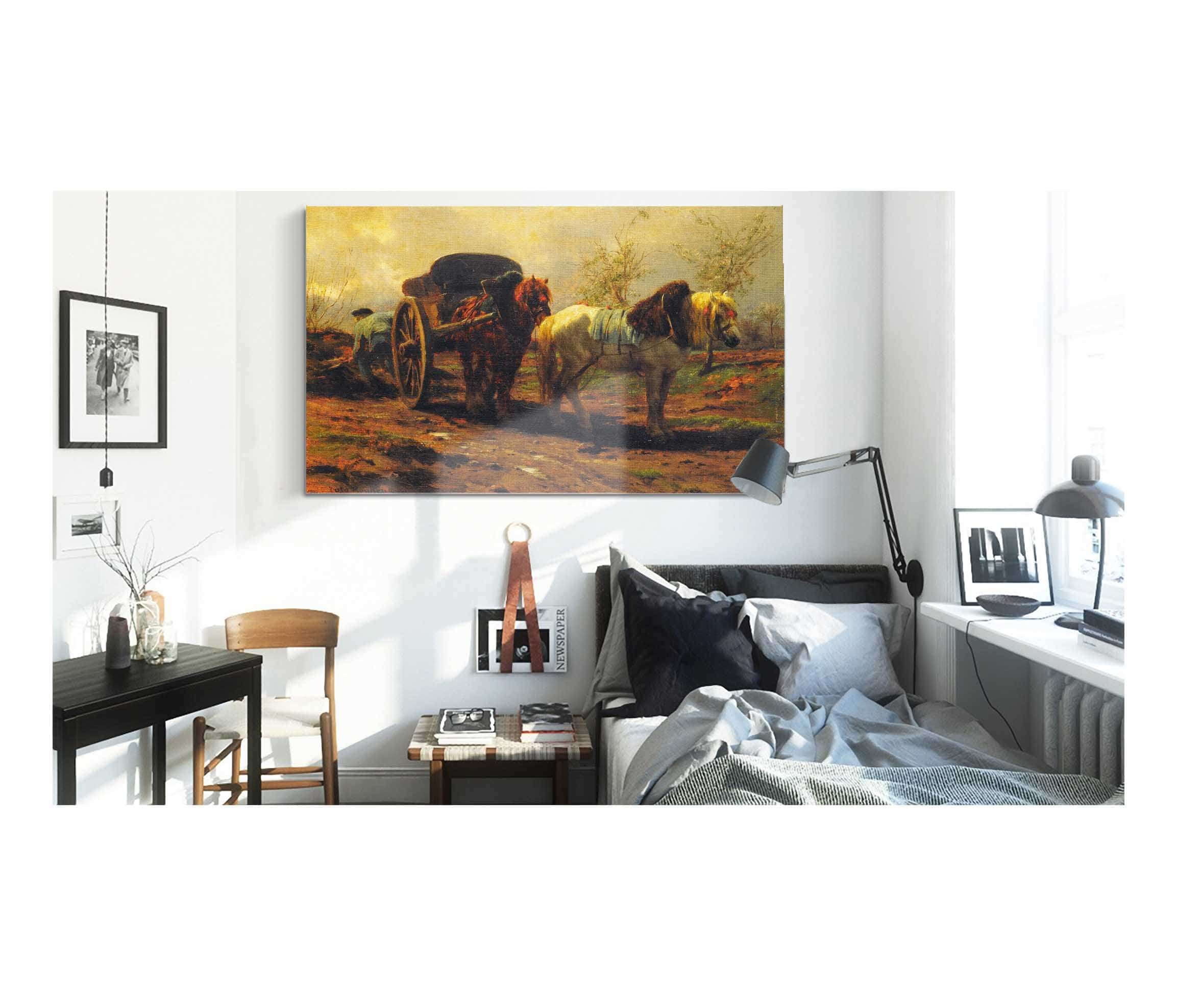 Two Horses For A Cart by Rosa Bonheur - Image 3