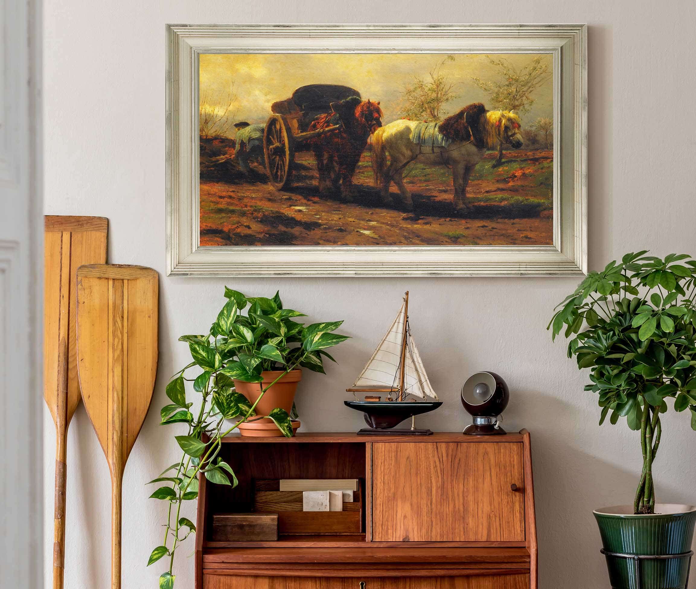 Two Horses For A Cart by Rosa Bonheur - Image 6