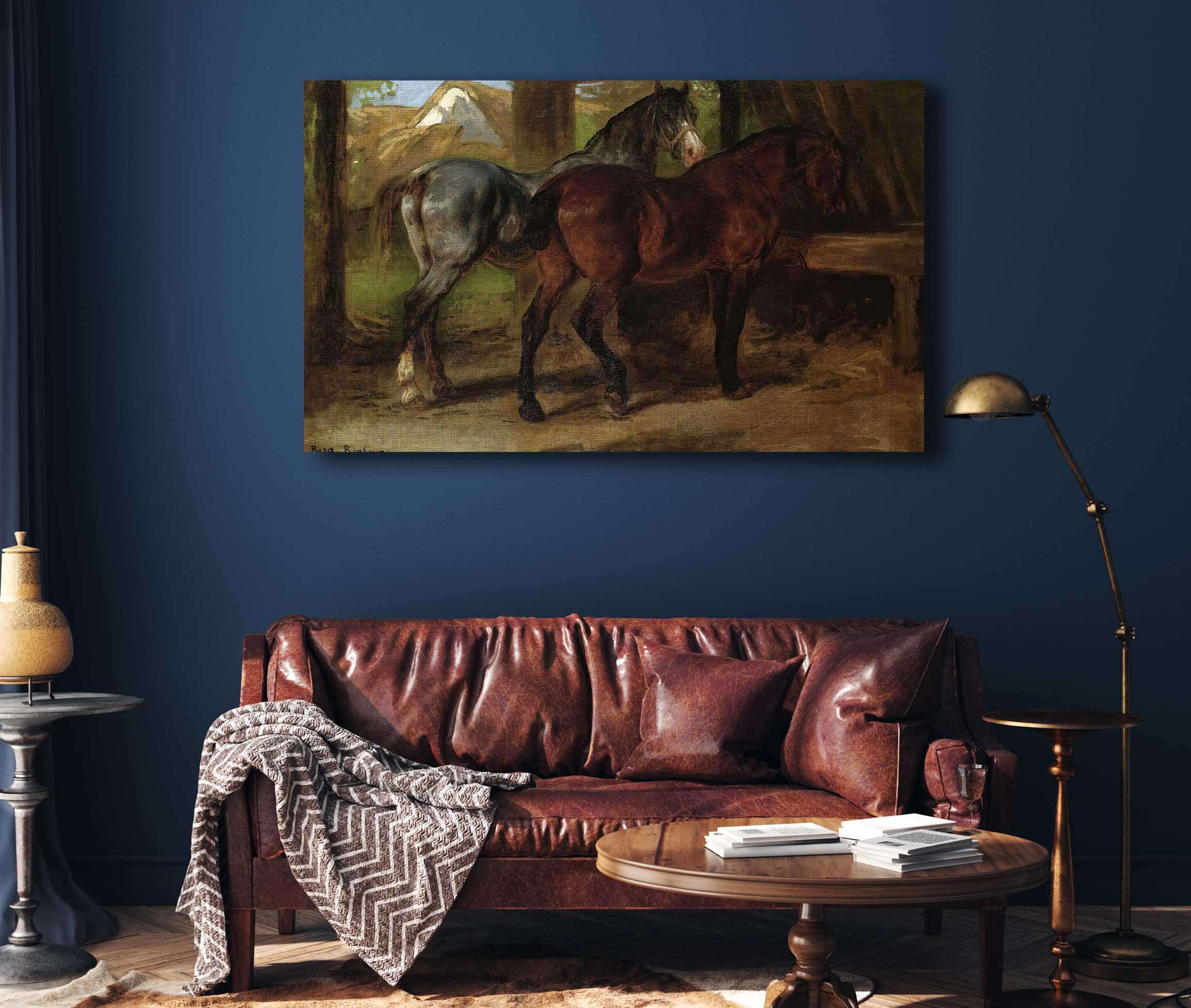 Two Horses In A Stable by Rosa Bonheur - Image 4