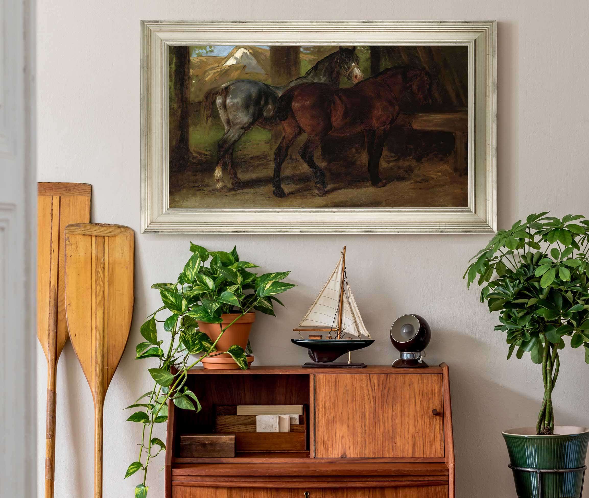 Two Horses In A Stable by Rosa Bonheur - Image 6