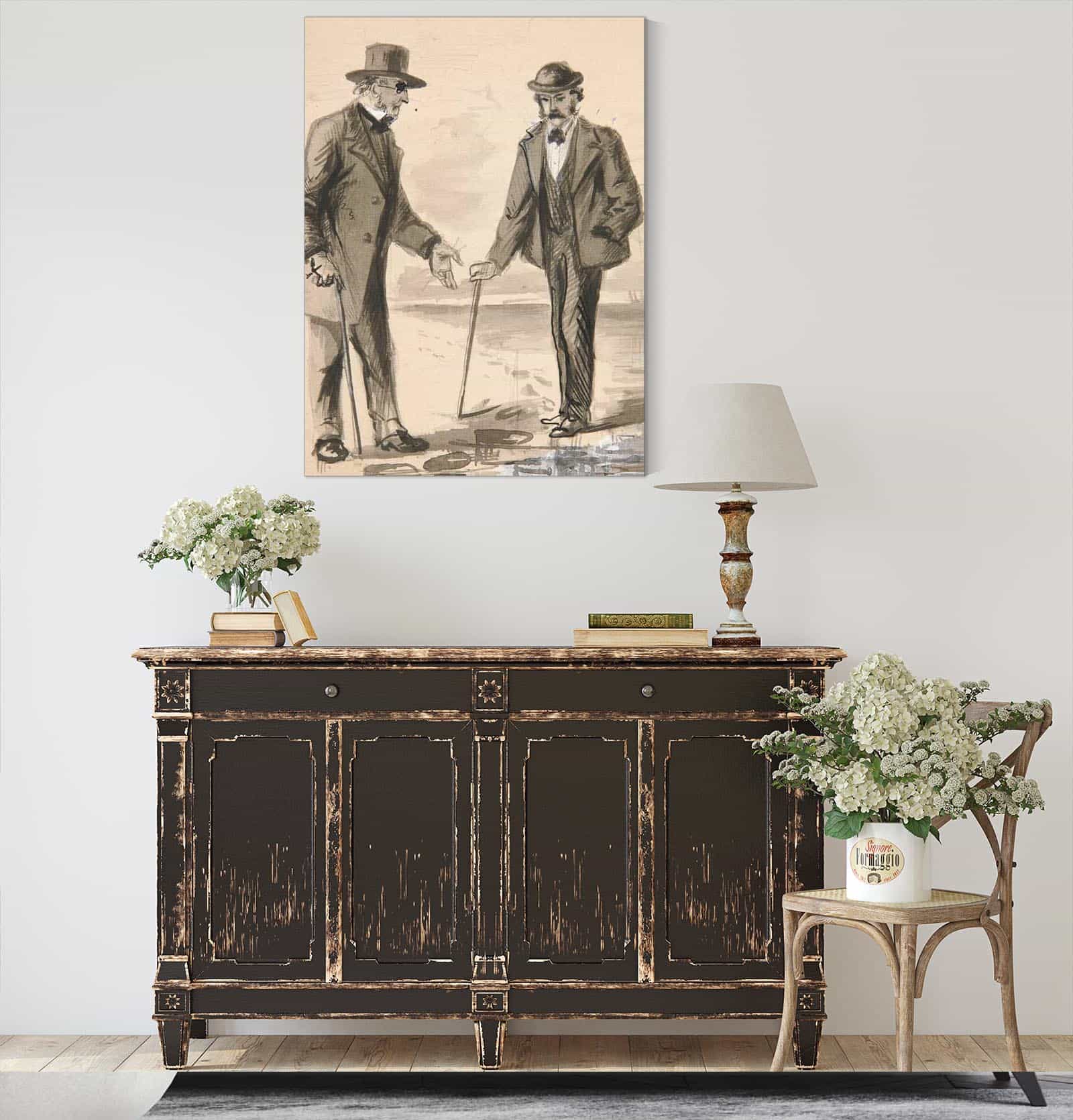 Two Men Conversing On Seashore by Edwin Austin Abbey - Image 4