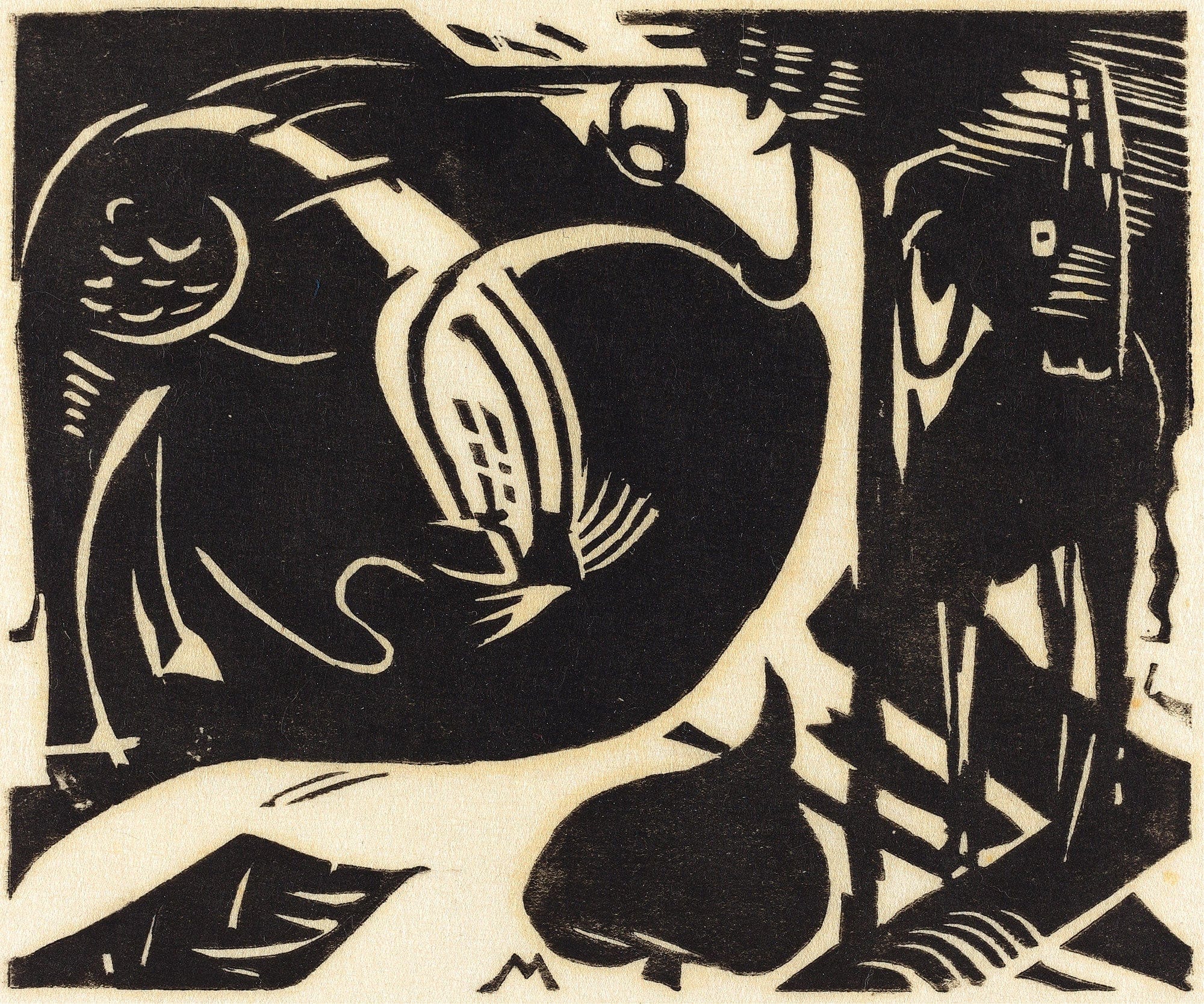 Two Mythical Animals Zwei Fabeltiere by Franz Marc - Image 2