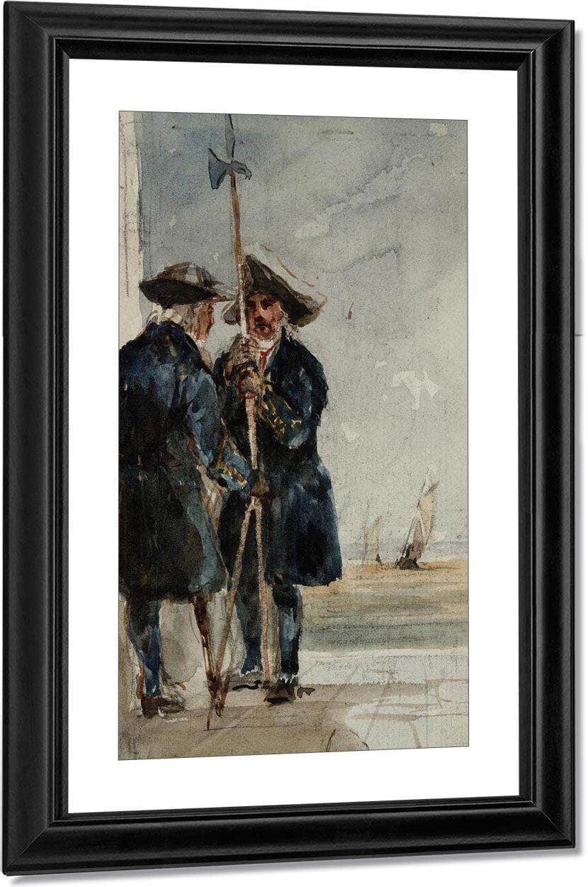 Two Naval Pensioners With Shipping Behind By David Cox - Image 3