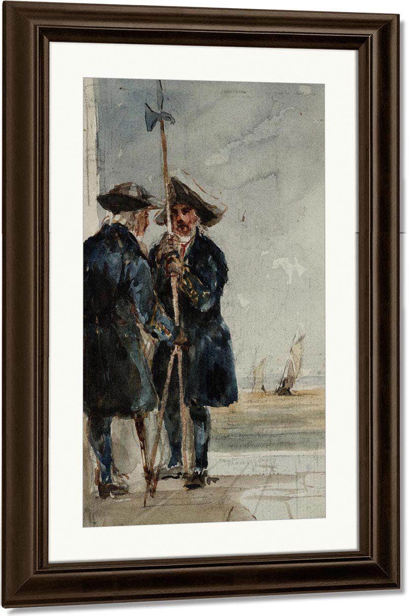 Two Naval Pensioners With Shipping Behind By David Cox - Image 4