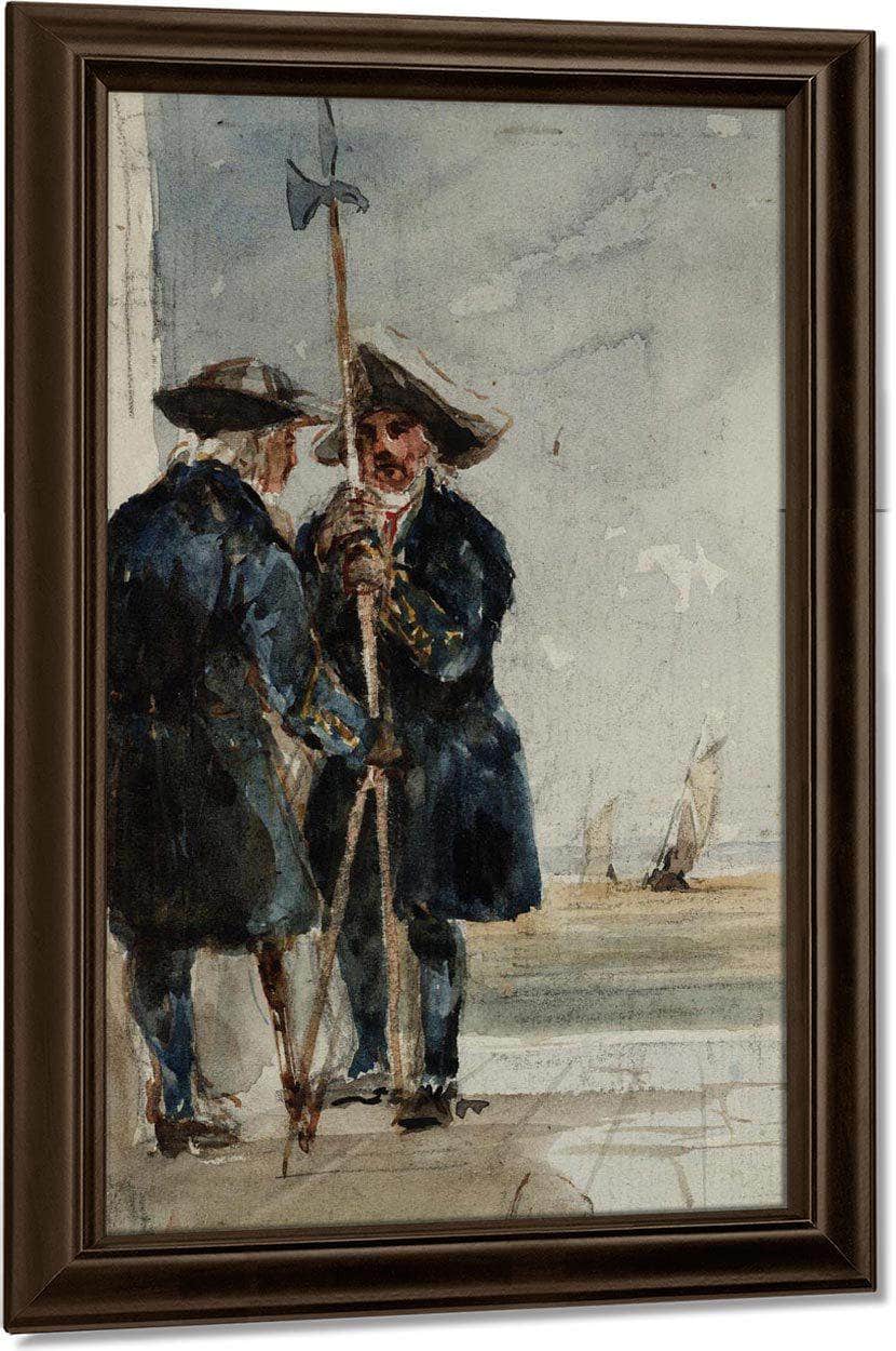 Two Naval Pensioners With Shipping Behind By David Cox - Image 5