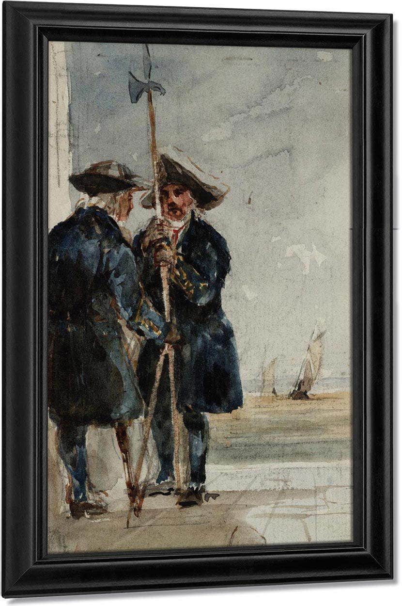Two Naval Pensioners With Shipping Behind By David Cox - Image 7
