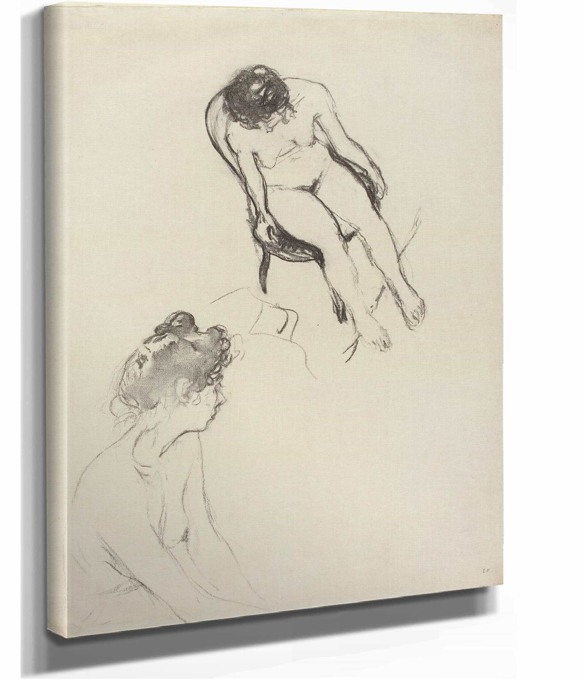 Two Nude Figure Studies Possibly by Edouard Vuillard - Image 2
