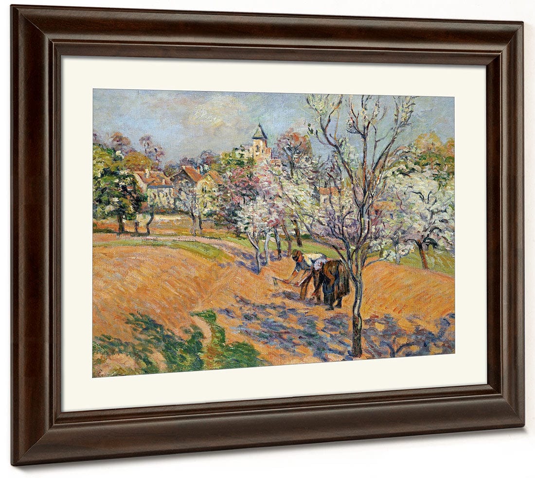 Two Peasants Sowing Haricots In An Orchard In Blossom By Armand Guillaumin - Image 5