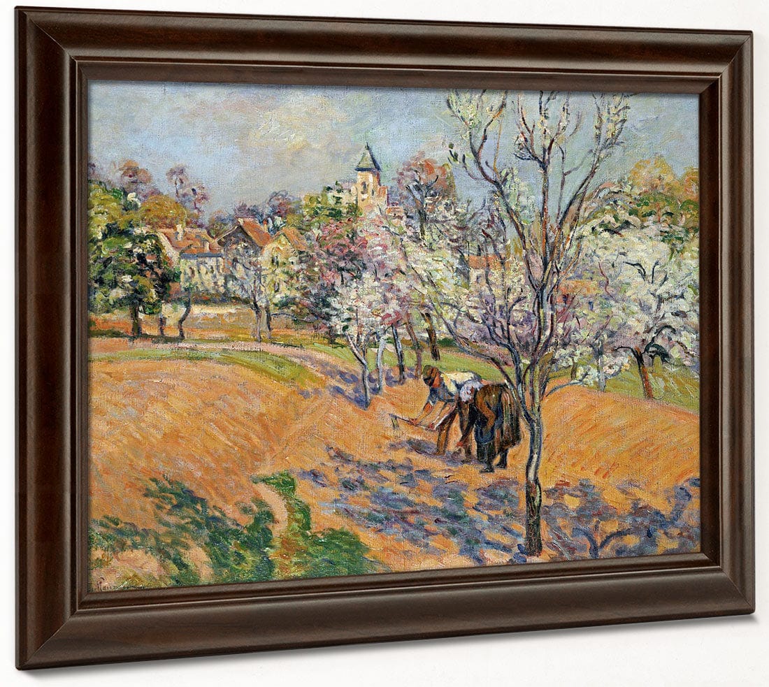 Two Peasants Sowing Haricots In An Orchard In Blossom By Armand Guillaumin - Image 6