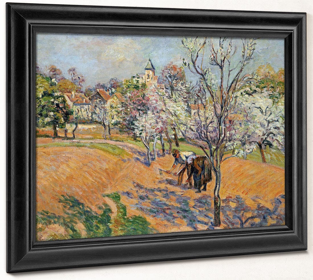 Two Peasants Sowing Haricots In An Orchard In Blossom By Armand Guillaumin - Image 8