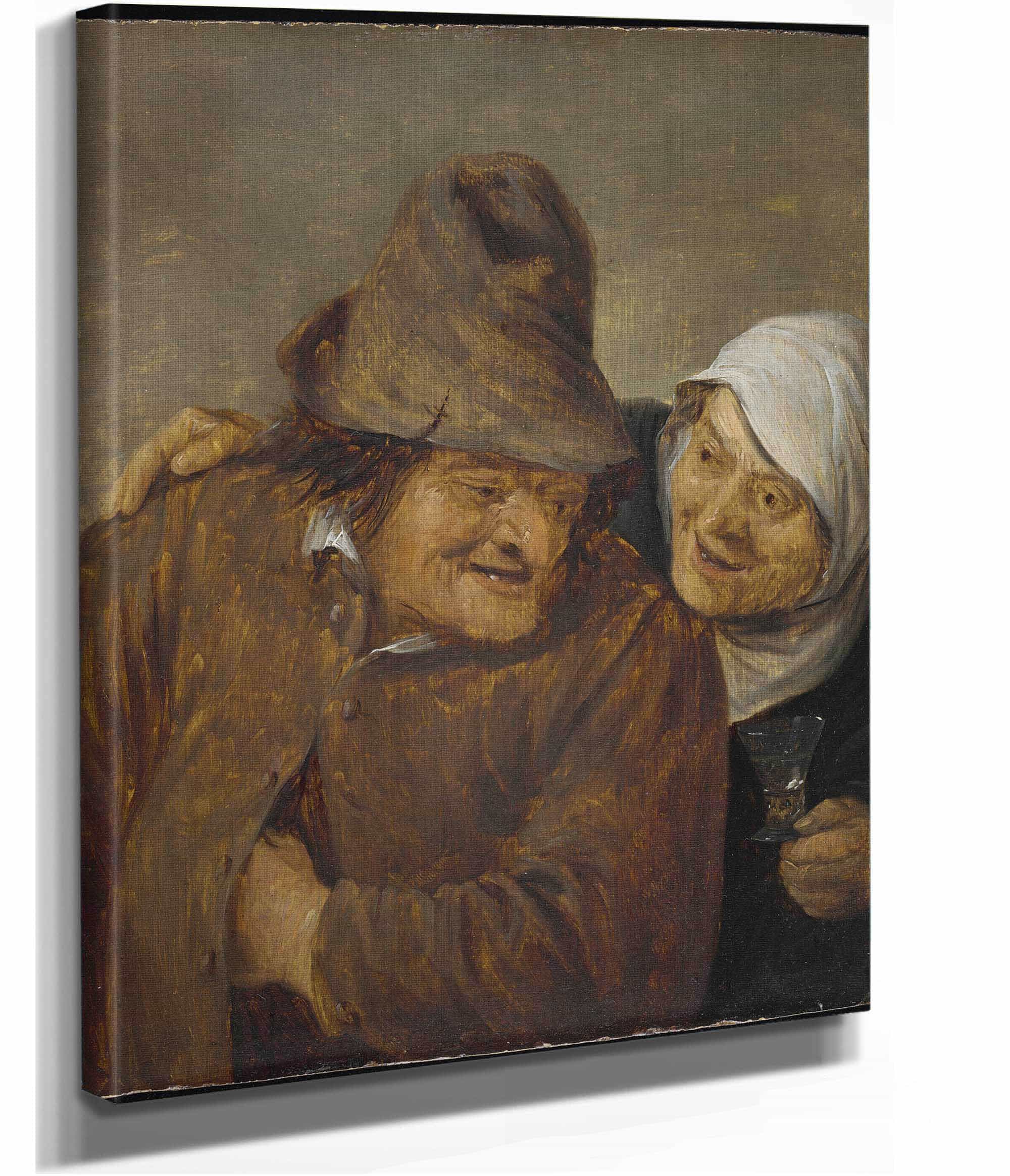 Two Peasants With A Glass Of Wine by David Teniers The Younger - Image 2