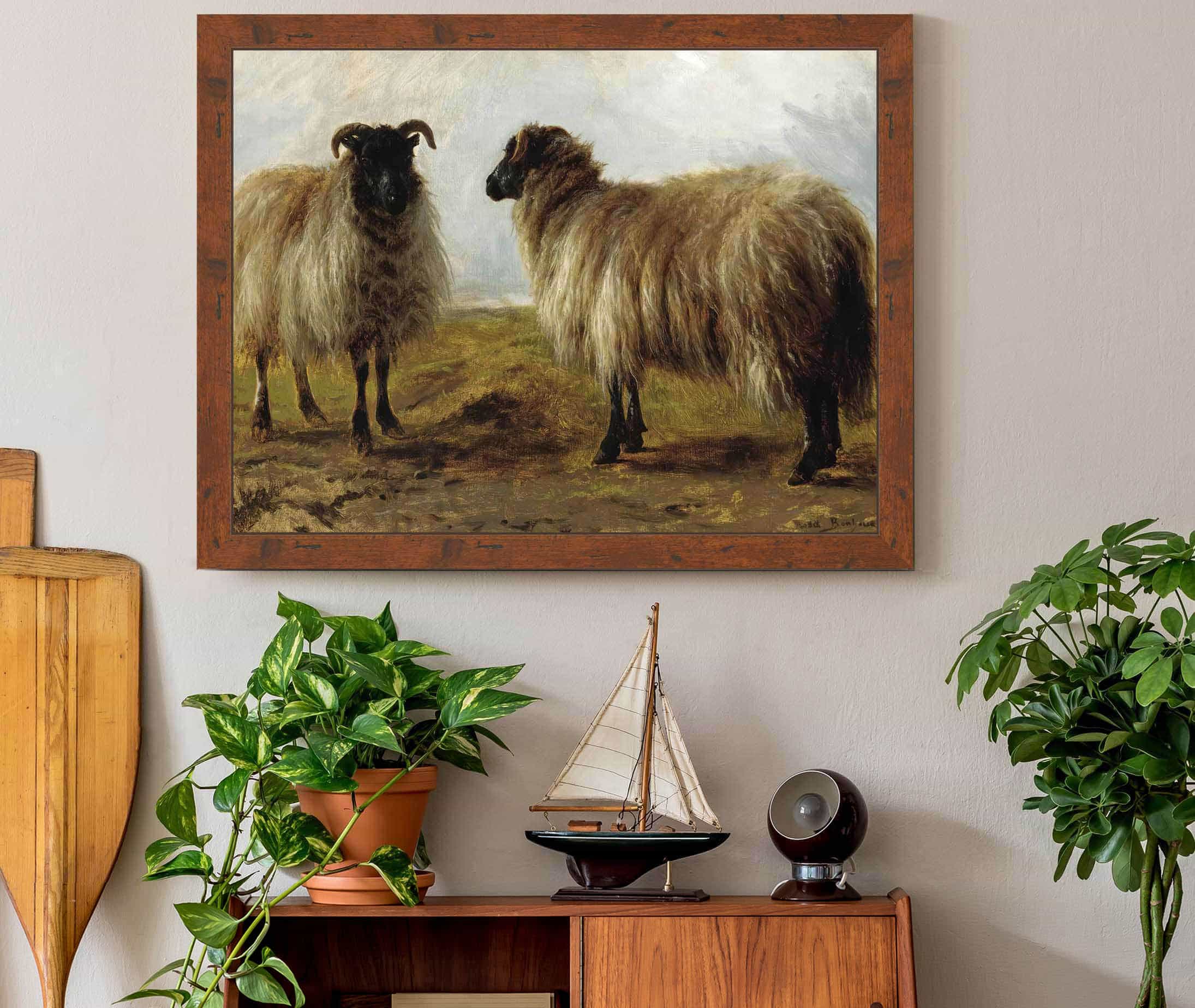 Two Rams In A Landscape by Rosa Bonheur - Image 3