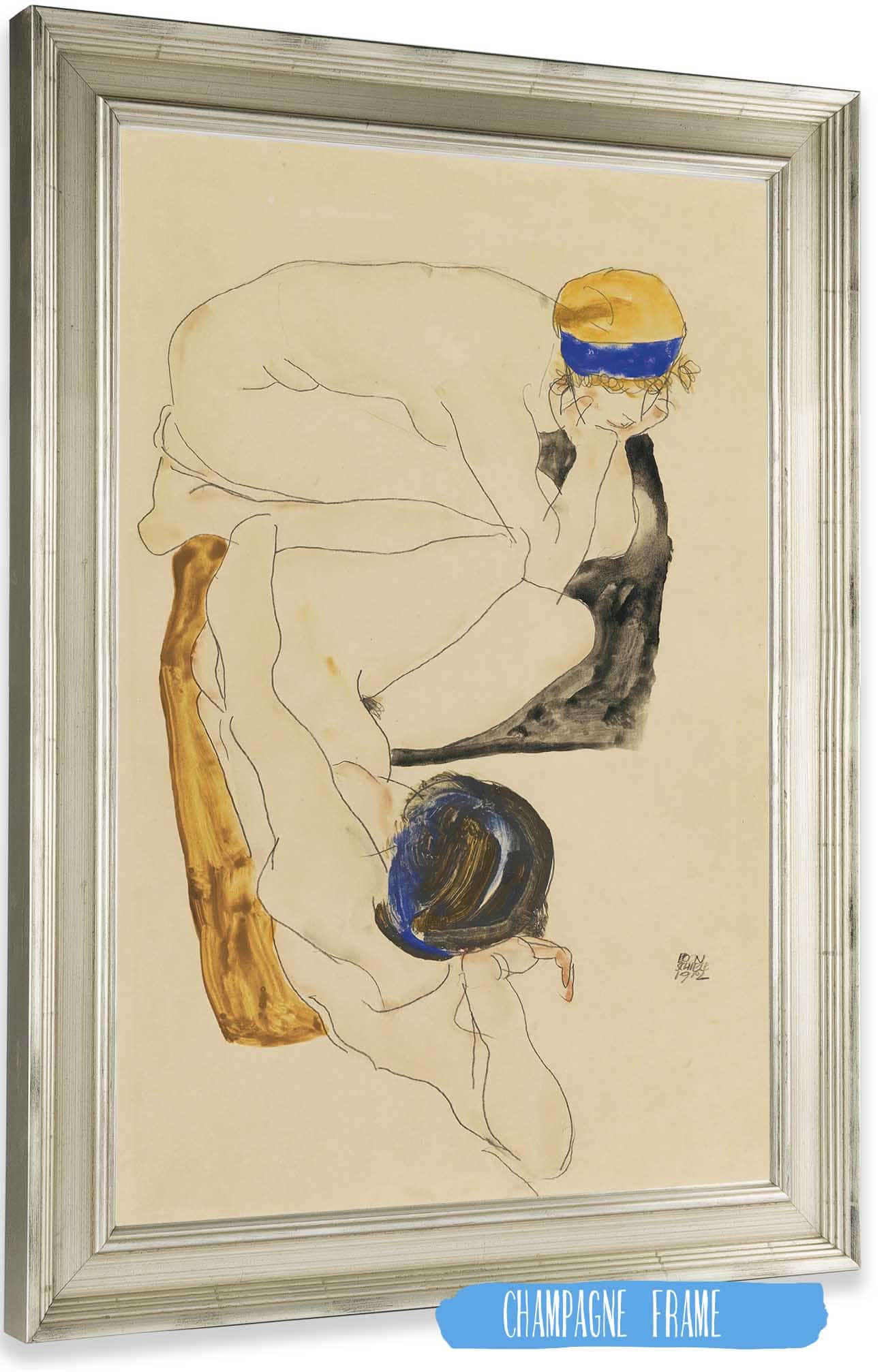 Two Reclining Figures by Egon Schiele