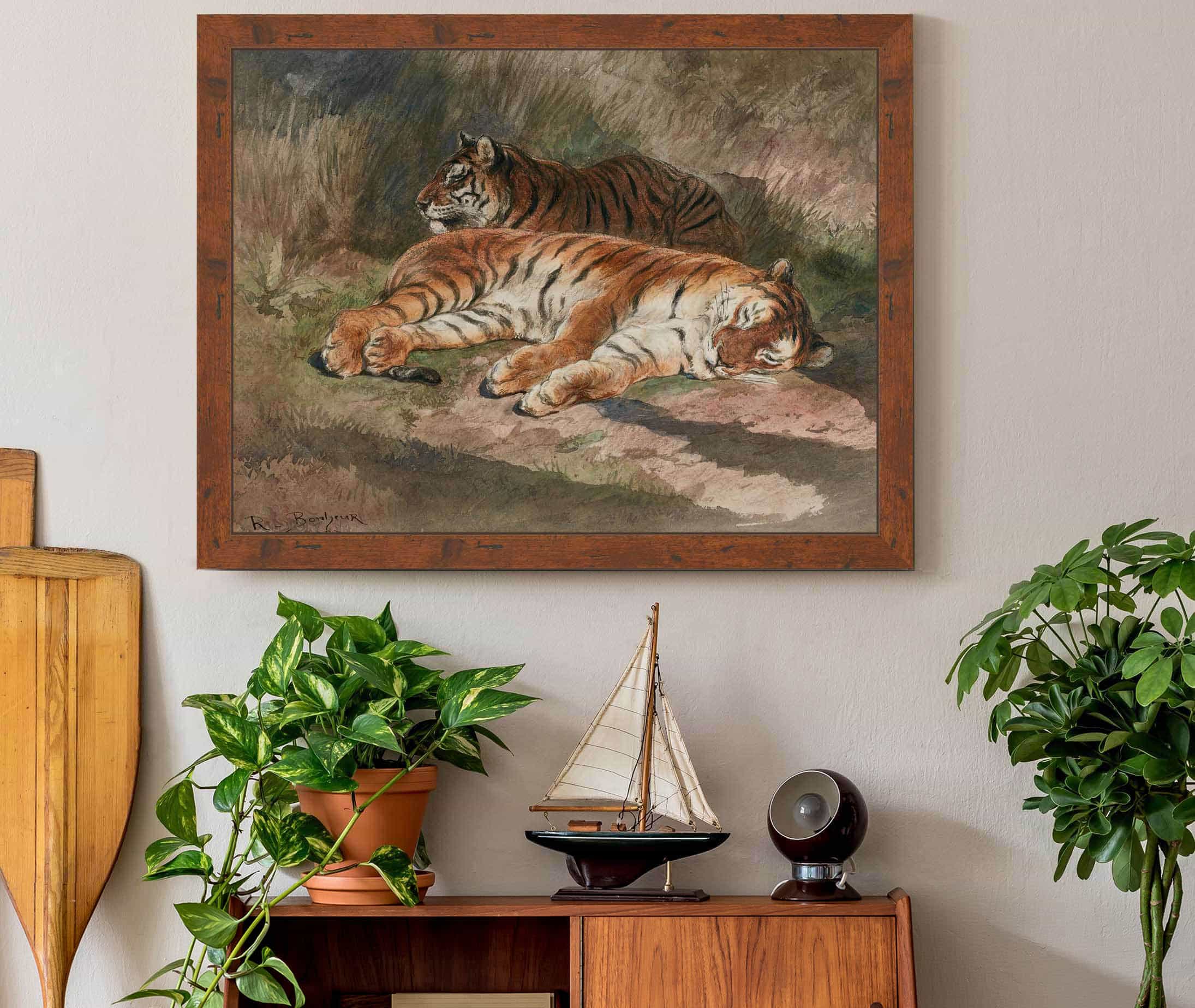 Two Recumbent Tigers by Rosa Bonheur - Image 3