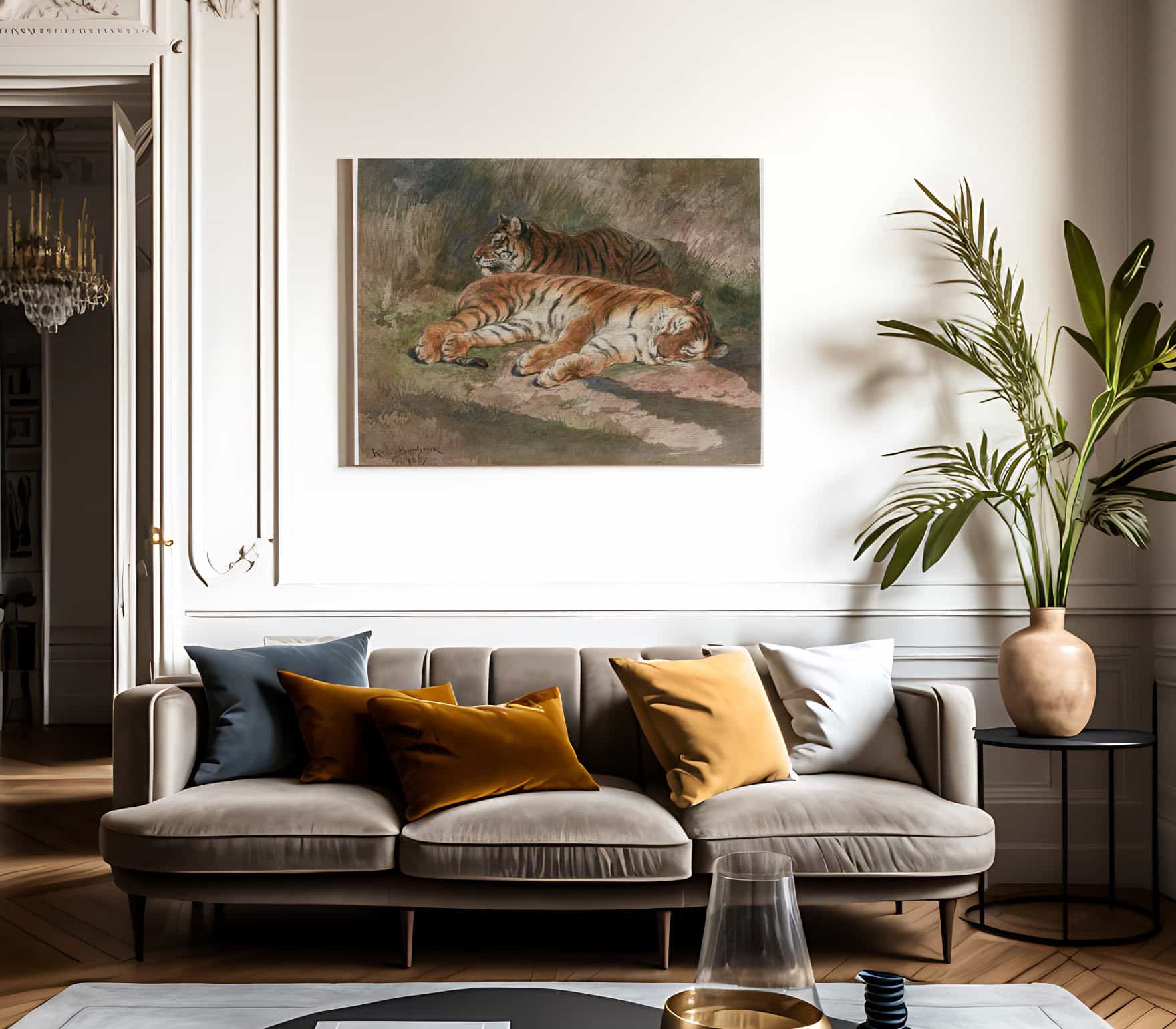 Two Recumbent Tigers By Rosa Bonheur - Image 3
