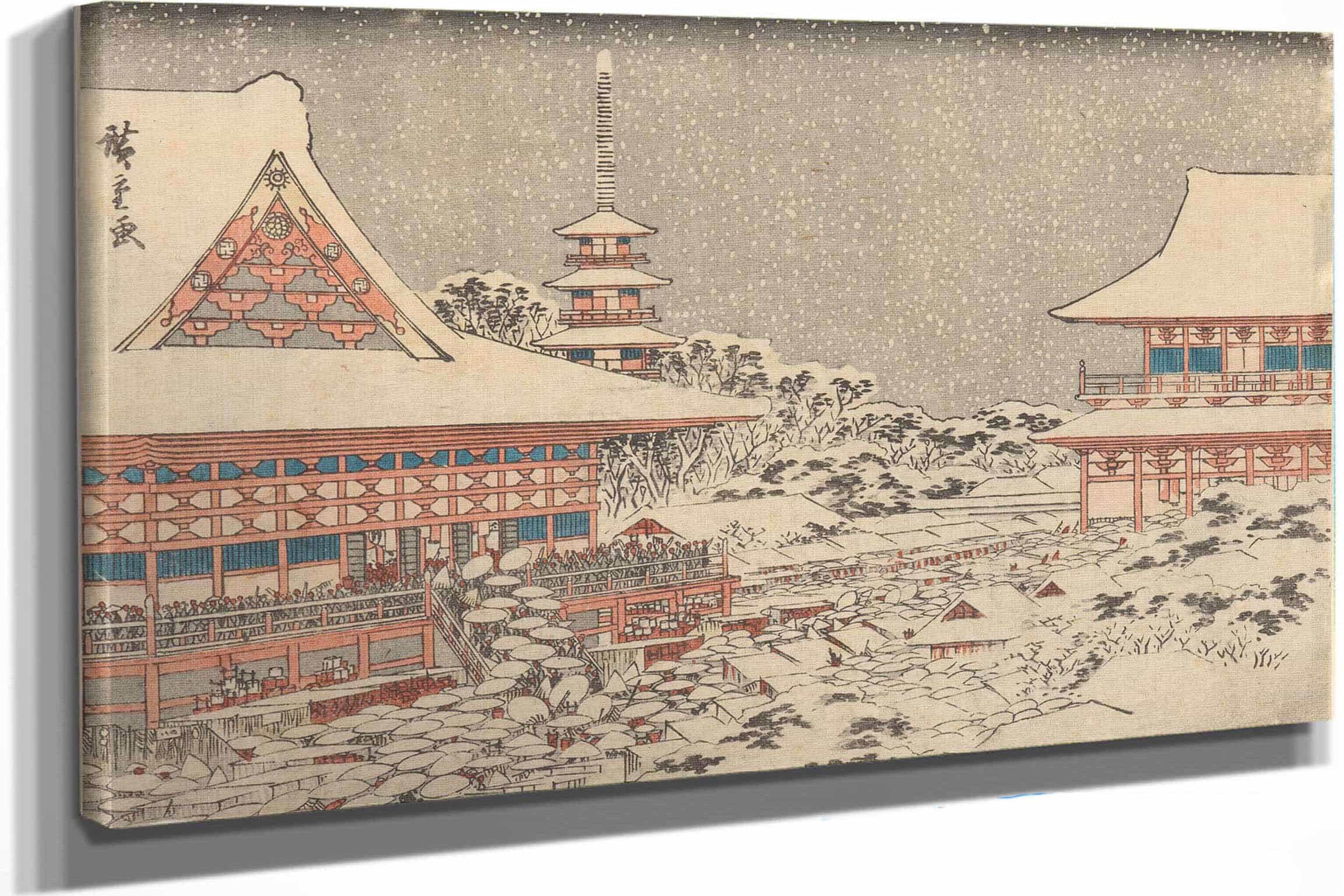 Two Red Pavilions In Snow by Ando Hiroshige