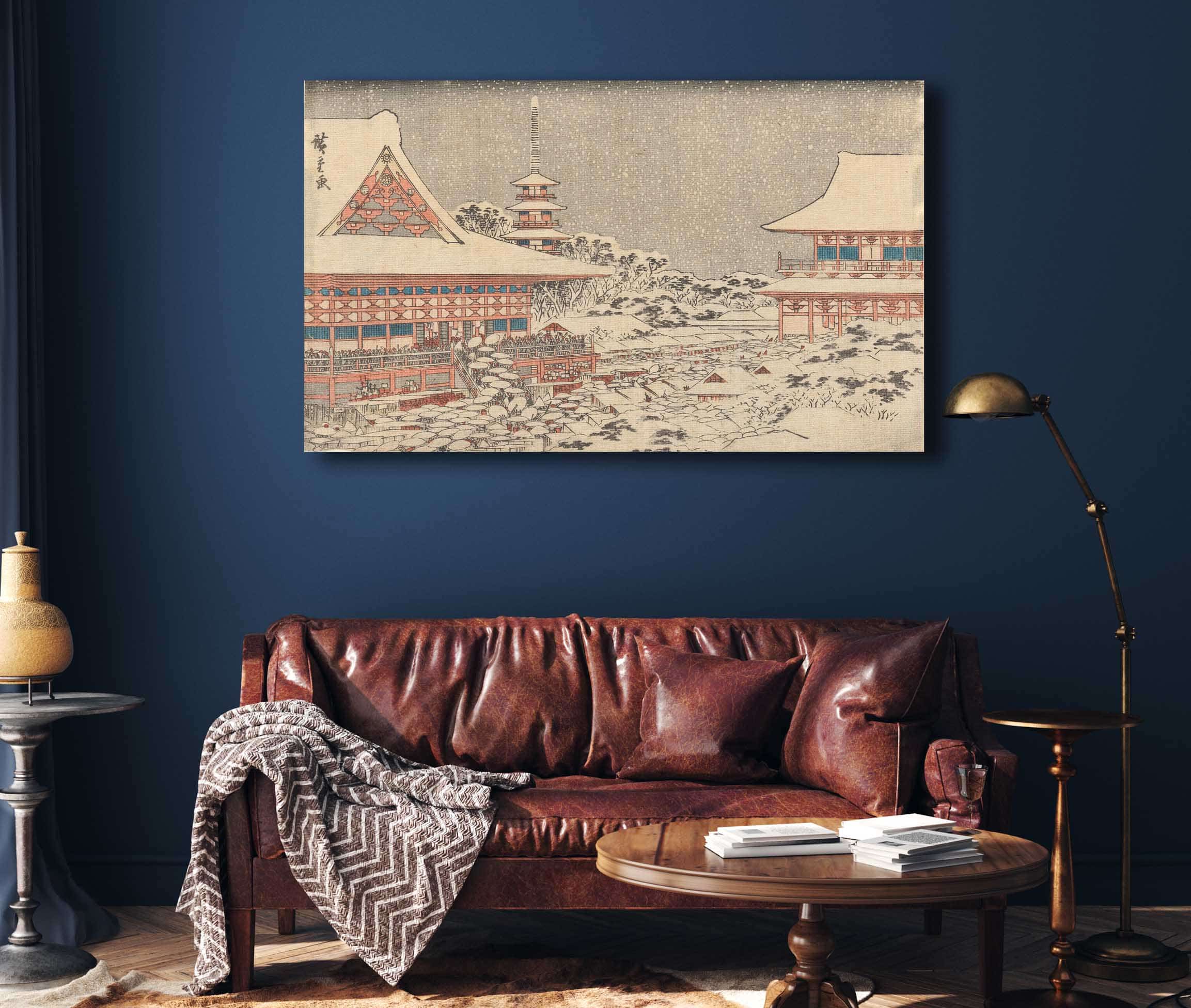 Two Red Pavilions In Snow by Ando Hiroshige - Image 4