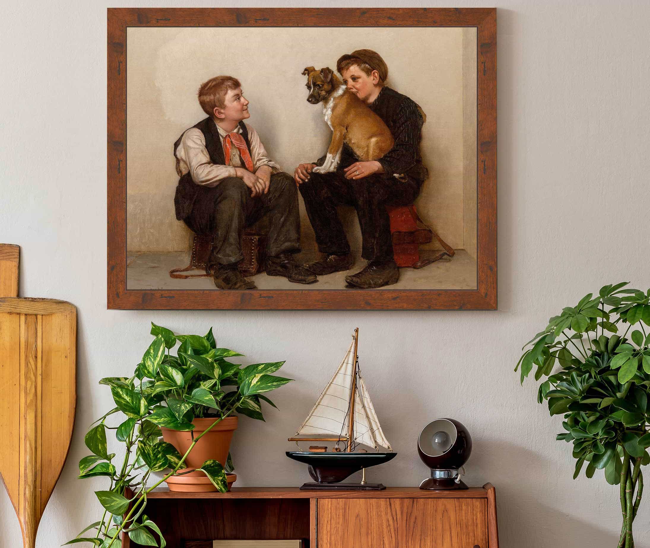 Two Shoeshine Boys With A Dog by John George Brown - Image 3