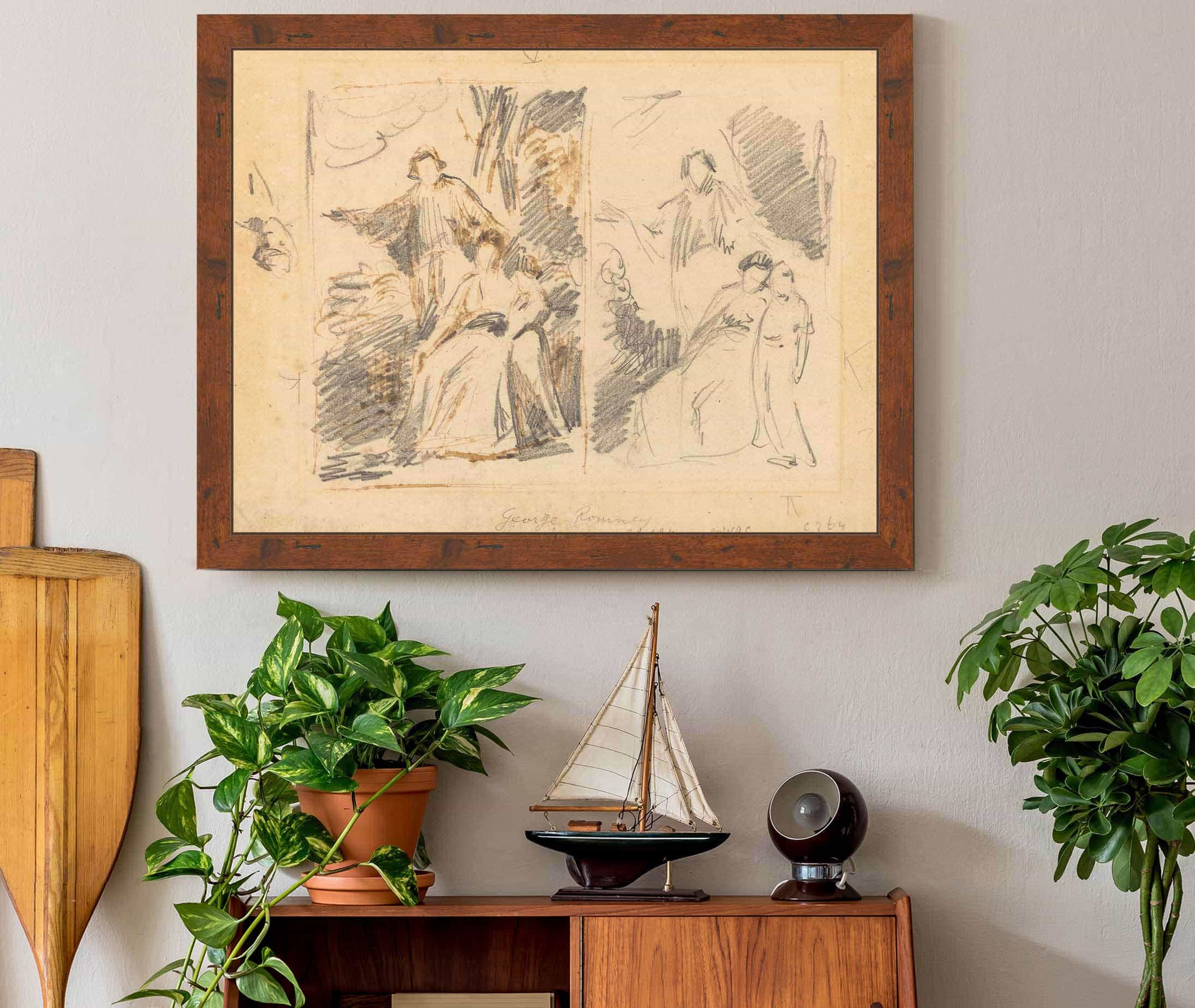 Two Studies For A Portrait Of The Warren Family by George Romney - Image 3