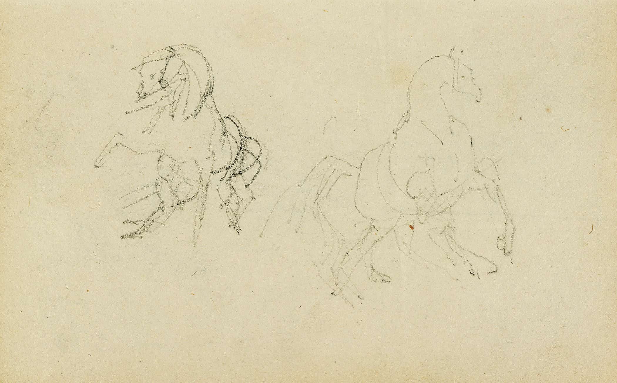 Two Studies Of A Rearing Horse  by Theodore Gericault - Image 2