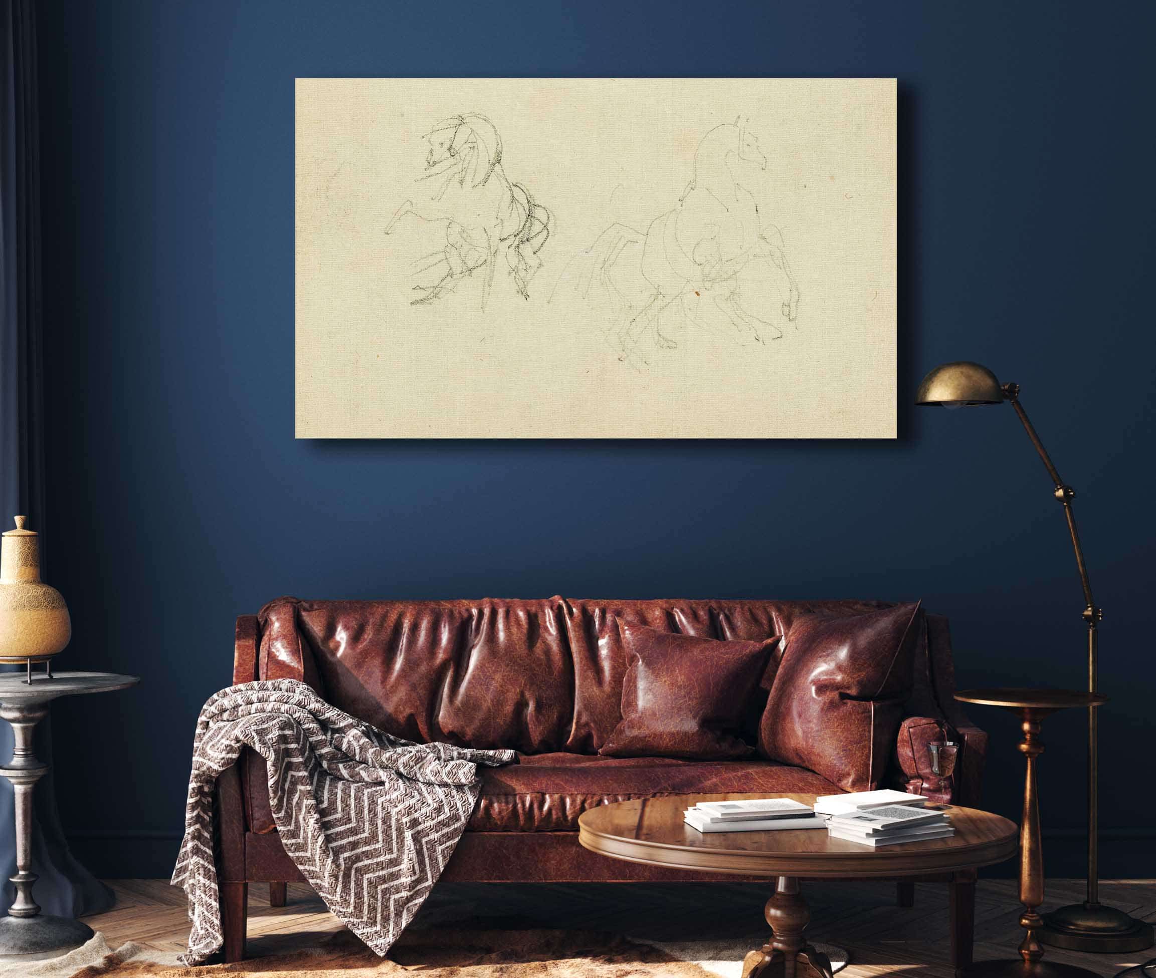 Two Studies Of A Rearing Horse  by Theodore Gericault - Image 4