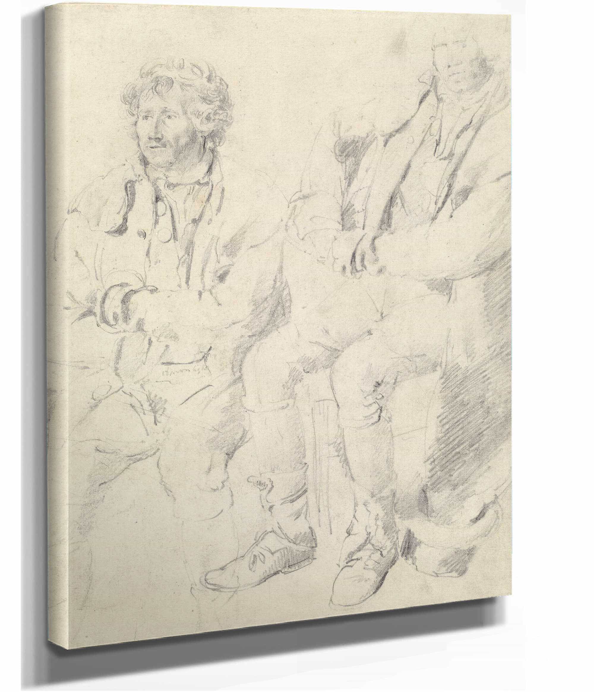 Two Studies Of A Seated Man by James Ward - Image 2