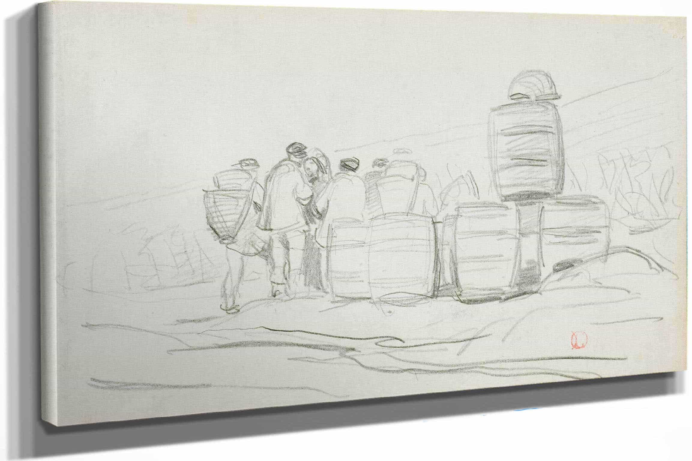 Two Studies Of A Woman Gleaning by Charles Francois Daubigny