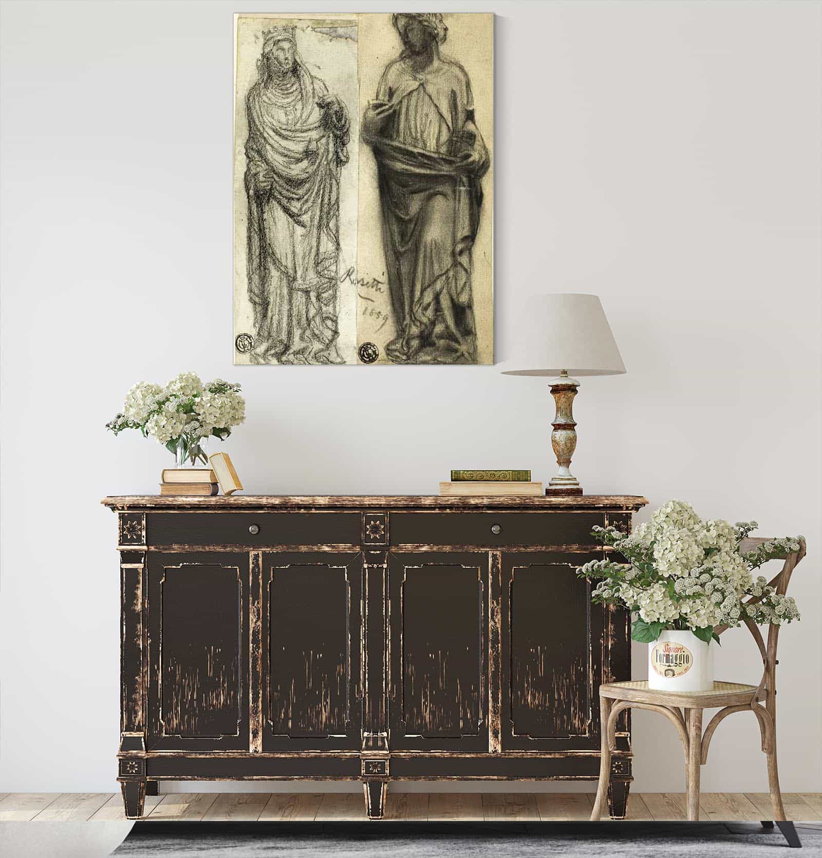 Two Studies Of Medieval Sculpture by Dante Gabriel Rossetti - Image 4