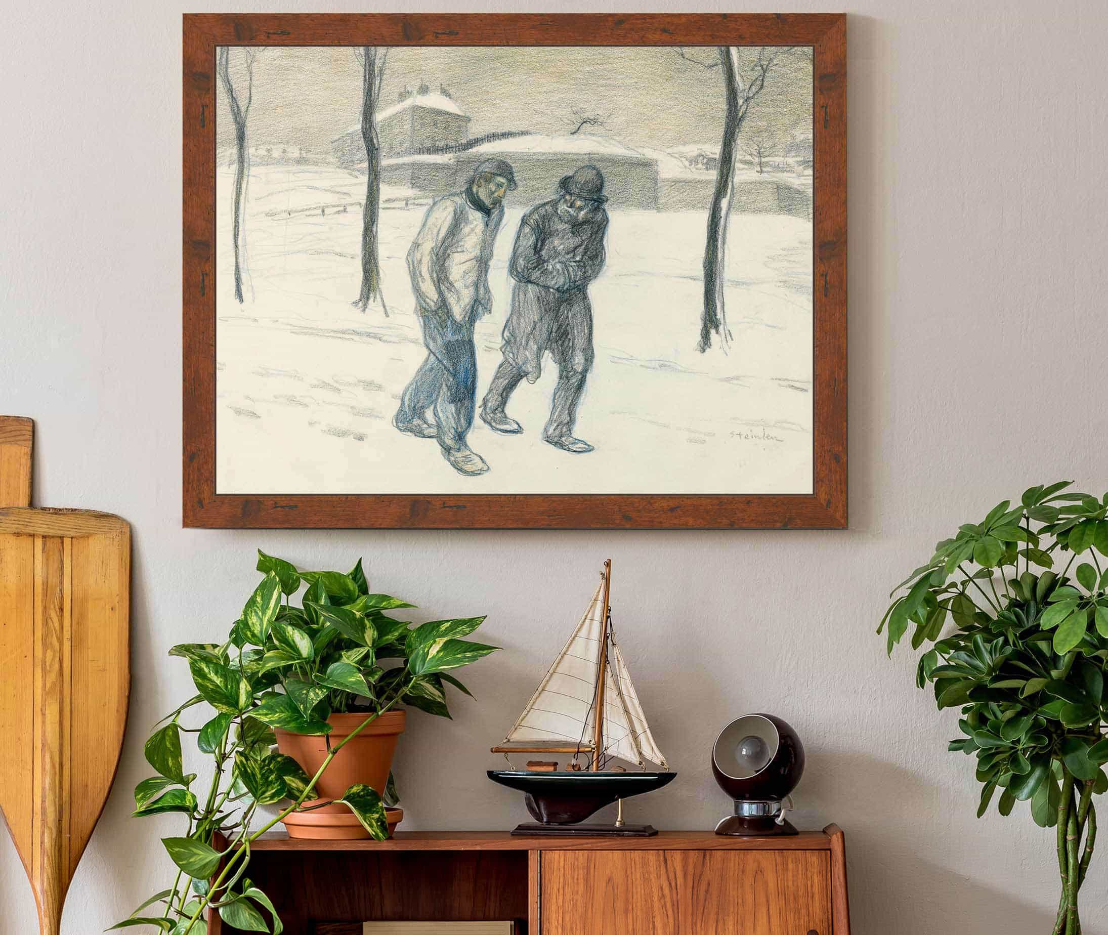 Two Vagabonds Walking In The Snow by Theophile Alexandre Steinlen - Image 3