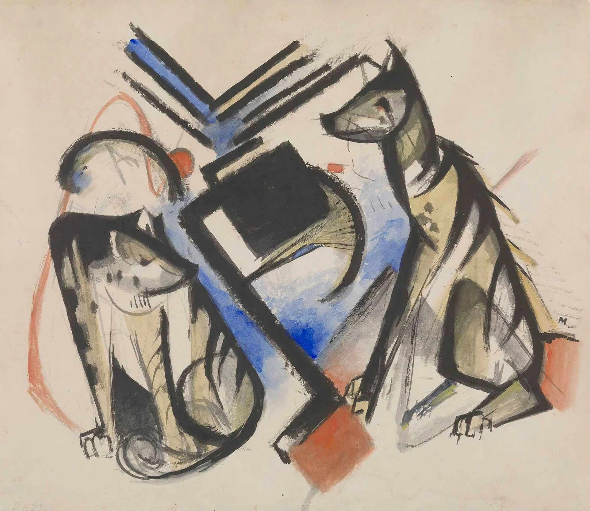 Two Wolves by Franz Marc - Image 2
