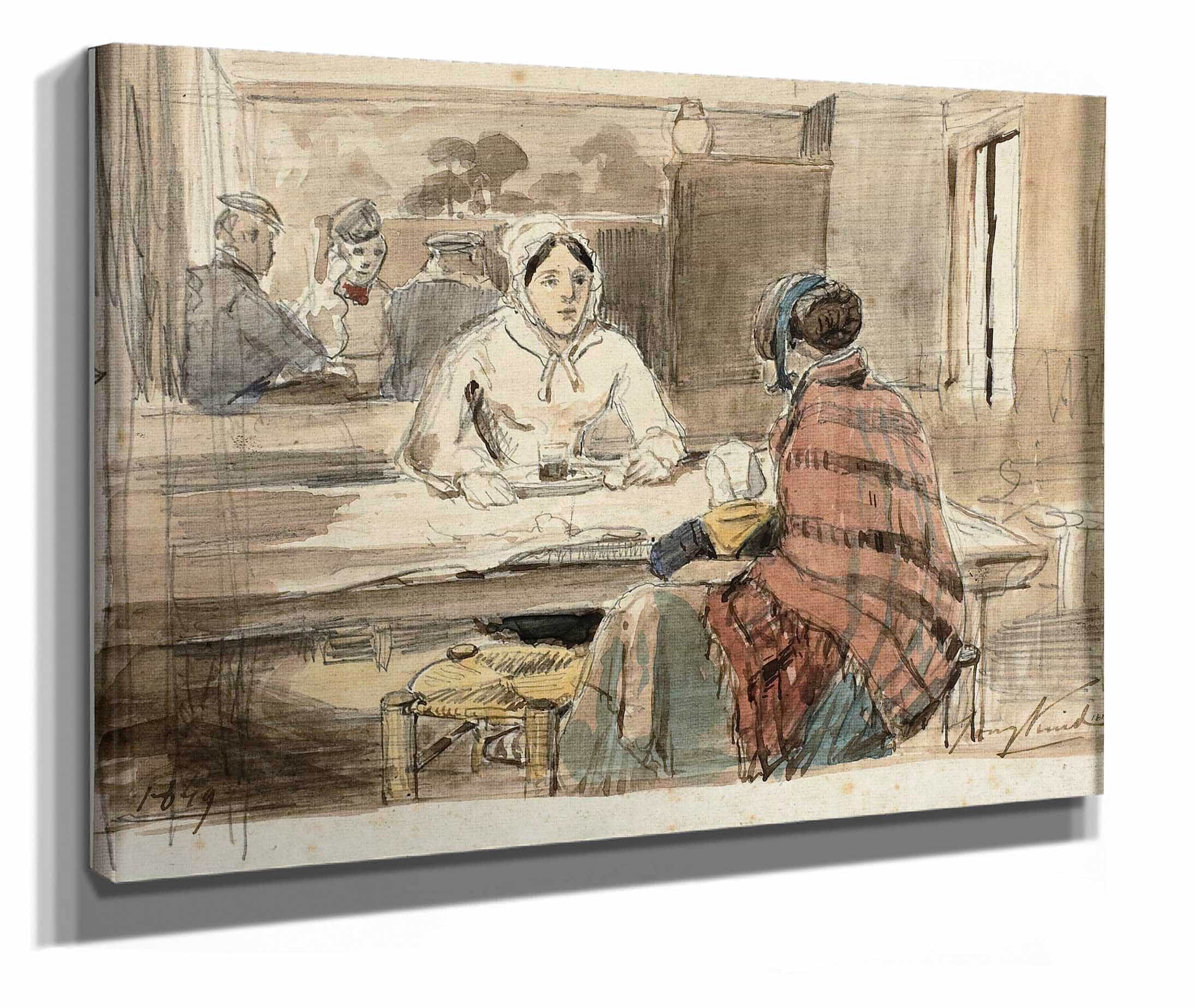 Two Women In A Cafe by Johan Barthold Jongkind - Image 2