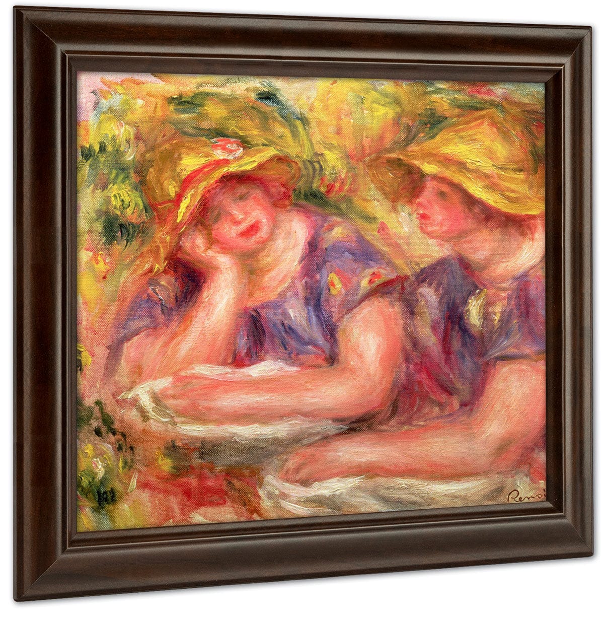 Two Women In Blue Blouses By Pierre Auguste Renoir - Image 4