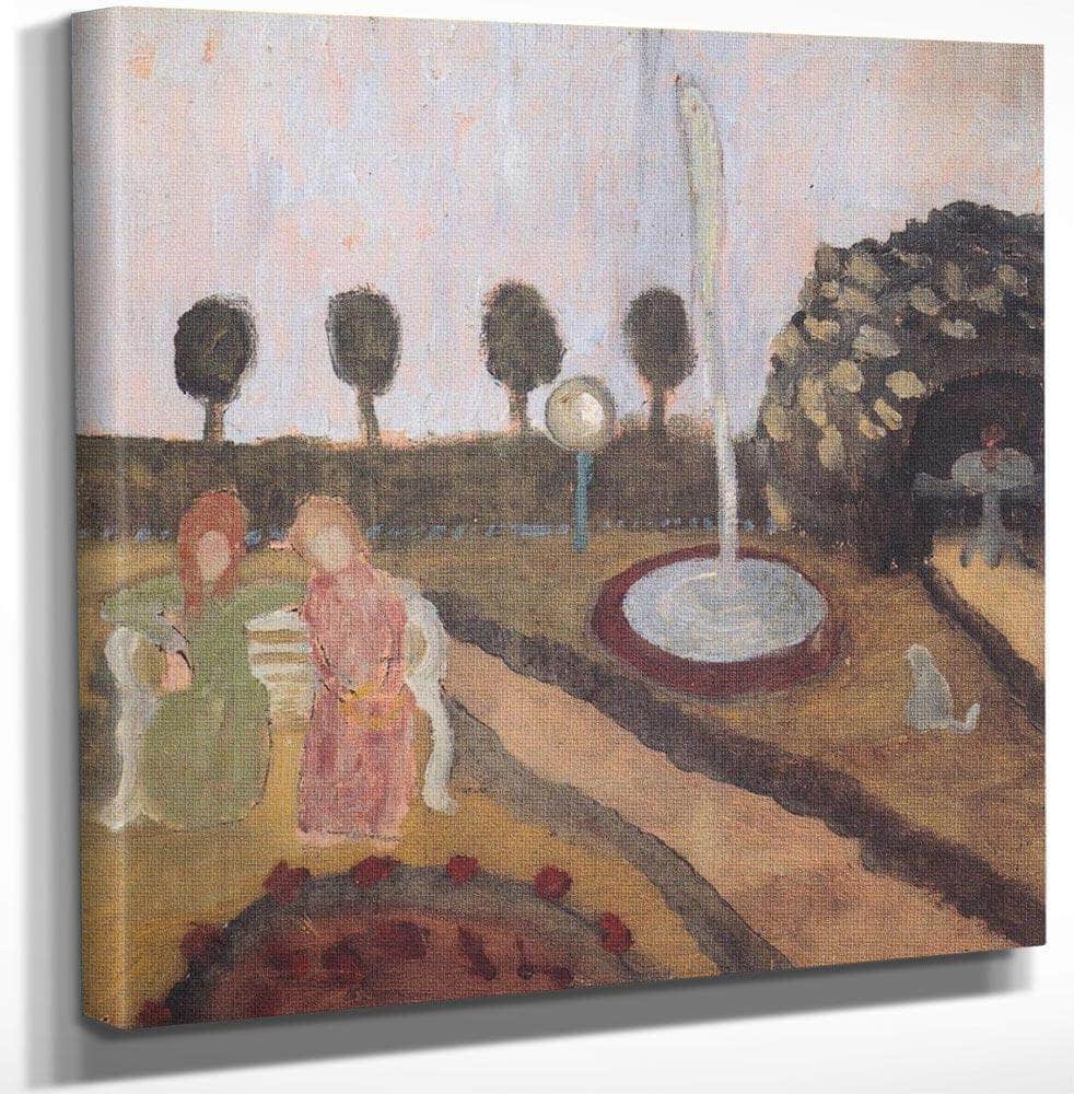 Two Women In The Garden With A Fountain By Paula Modersohn Becker - Image 3