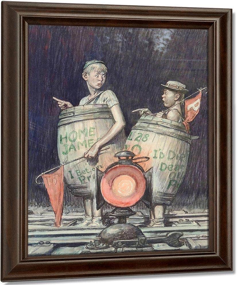 Two Young Sports Fans In Barrels By Monte Crews - Image 5
