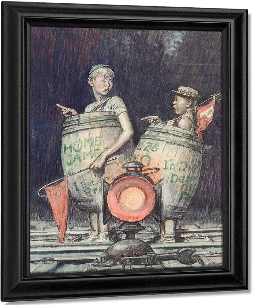 Two Young Sports Fans In Barrels By Monte Crews - Image 7