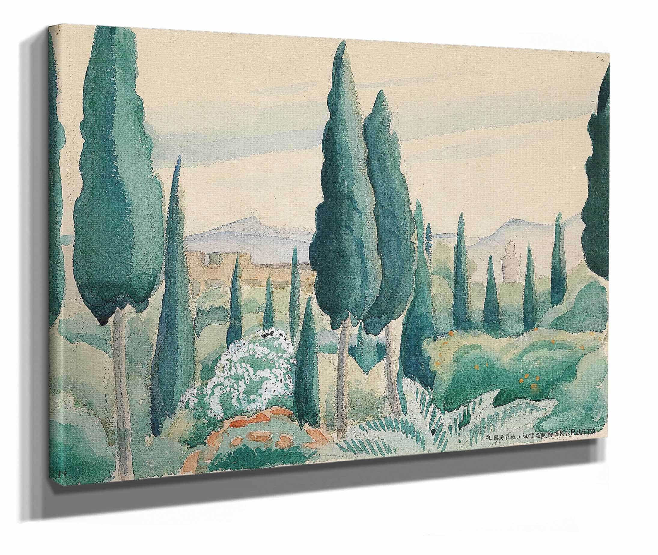 Udsigt Over Marokkansk Landskab I Forgrunden Pinjer by Gerda Wegener - Image 2