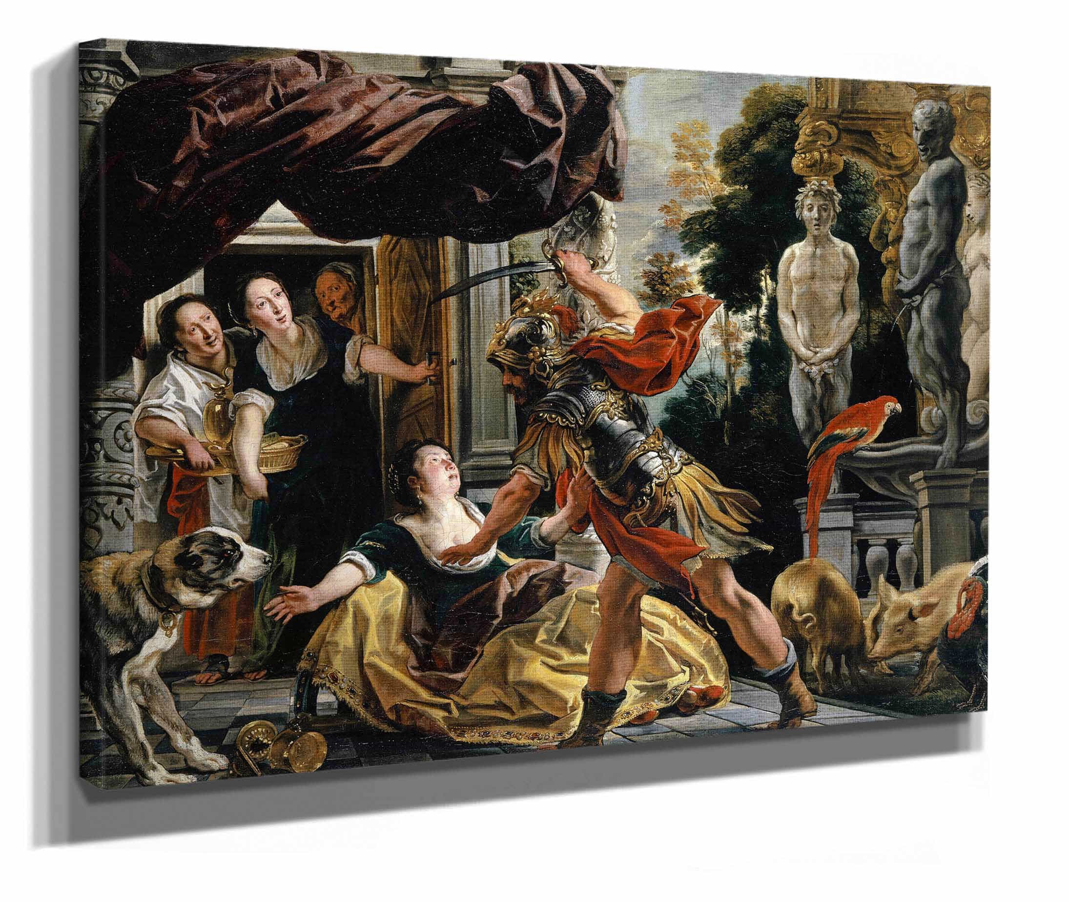 Ulysses Threatening Circe Around by Jacob Jordaens - Image 2