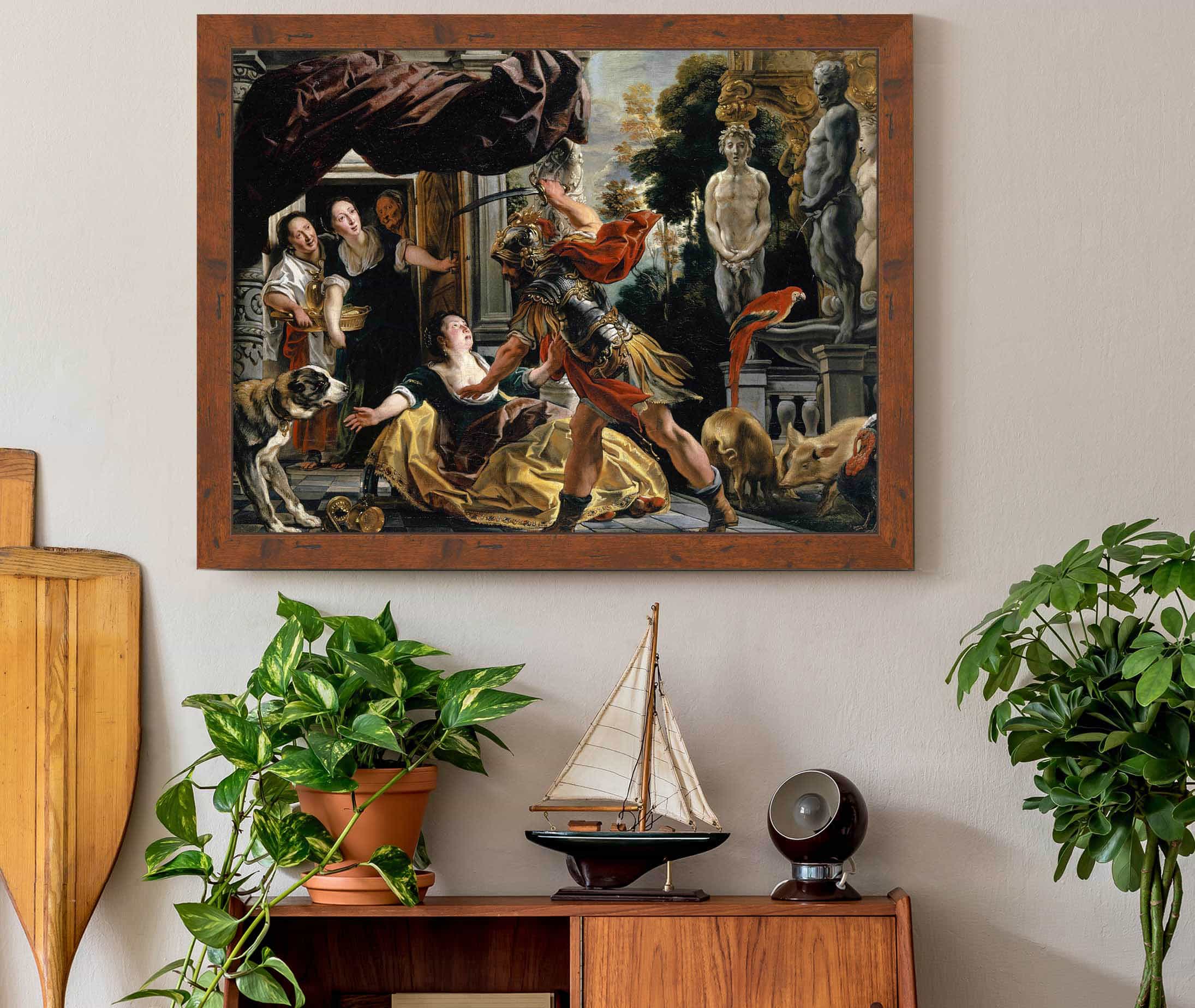 Ulysses Threatening Circe Around by Jacob Jordaens - Image 3