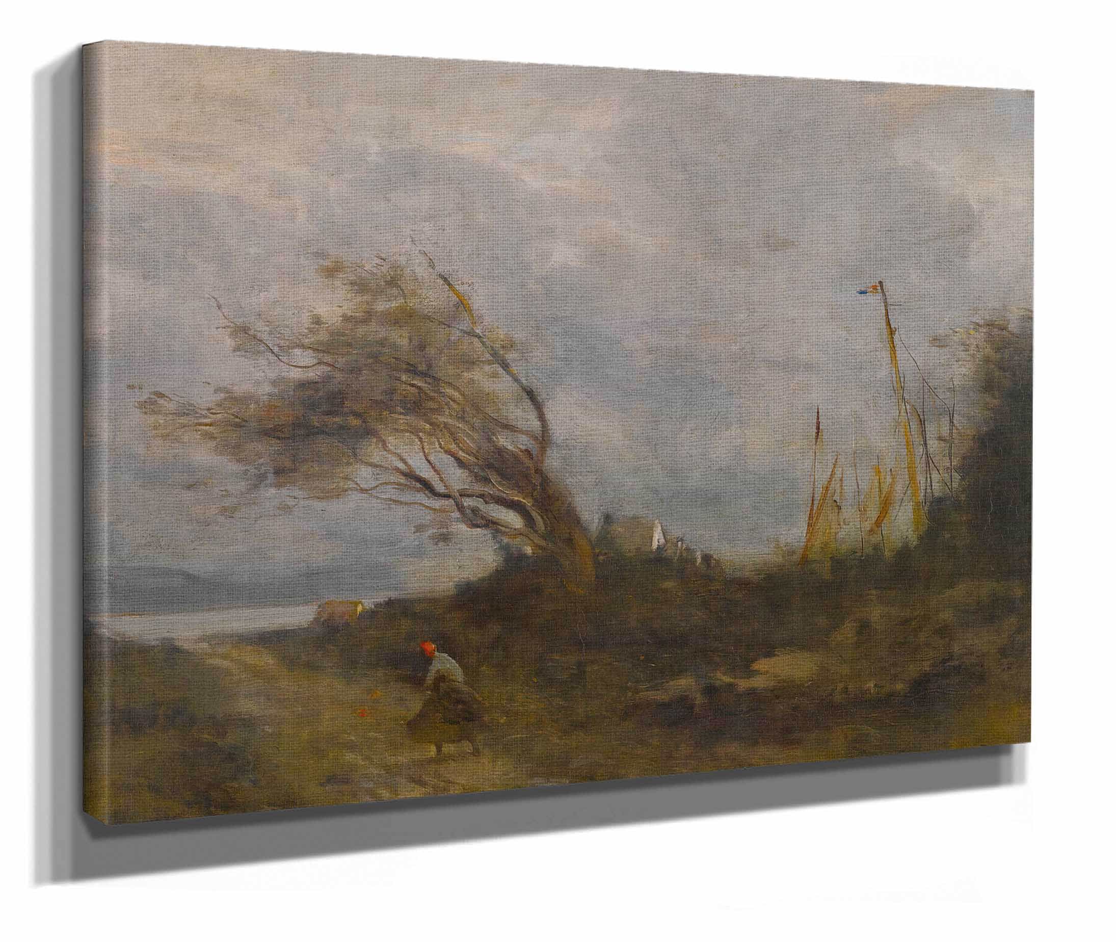 Un Coup De Vent Au Bord De La Mer by Jean Baptiste Camille Corot - Image 2