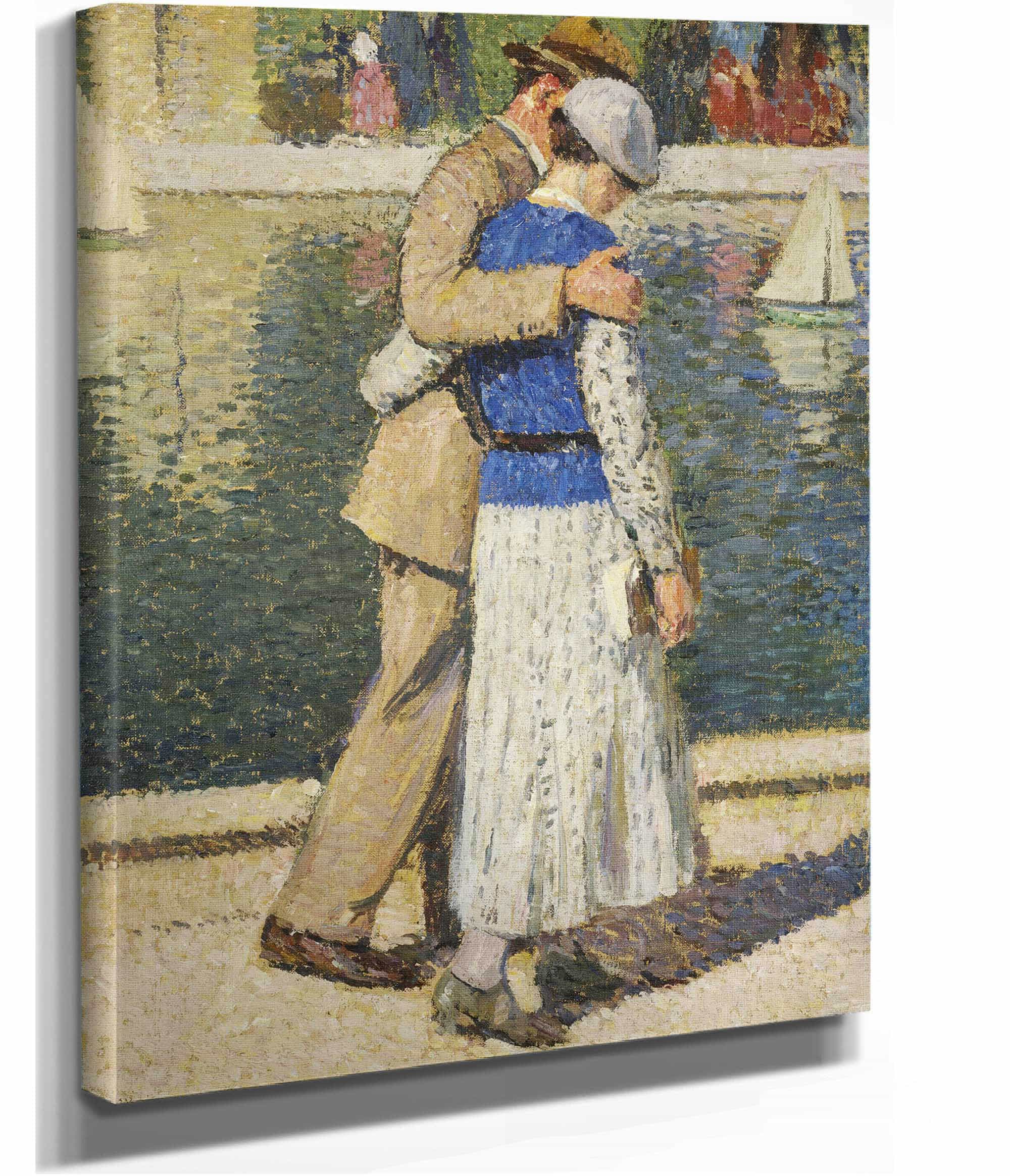 Un Couple Marchant Le Long Du Bassin Du Luxembourg by Henri Martin - Image 2